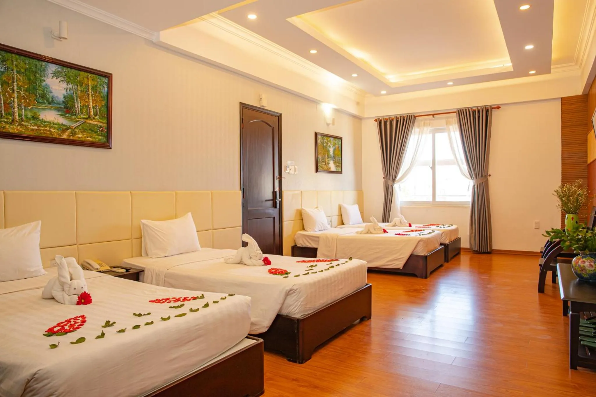 Bed in Tre Xanh Hotel