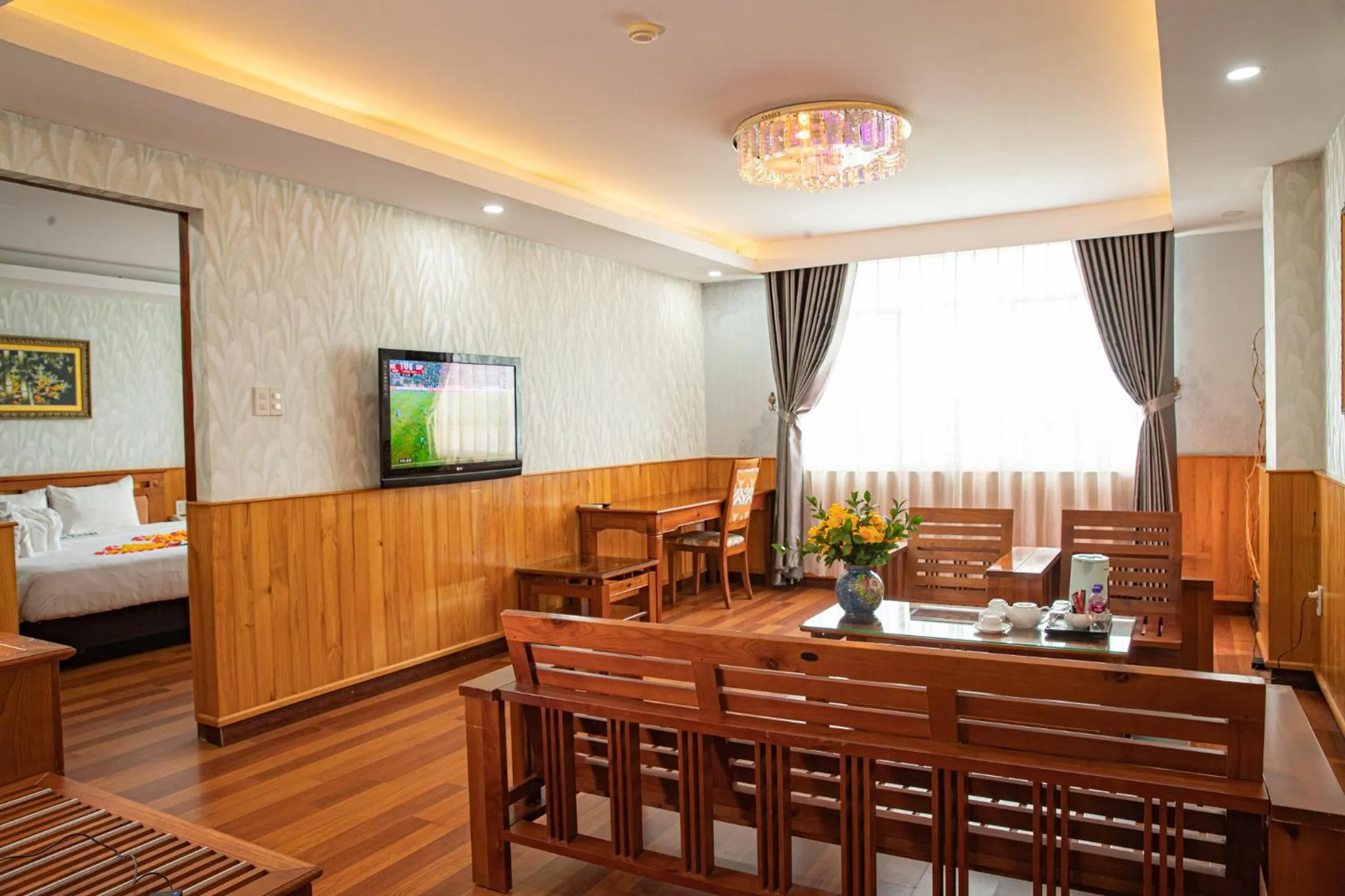 Living room, Bed in Tre Xanh Hotel