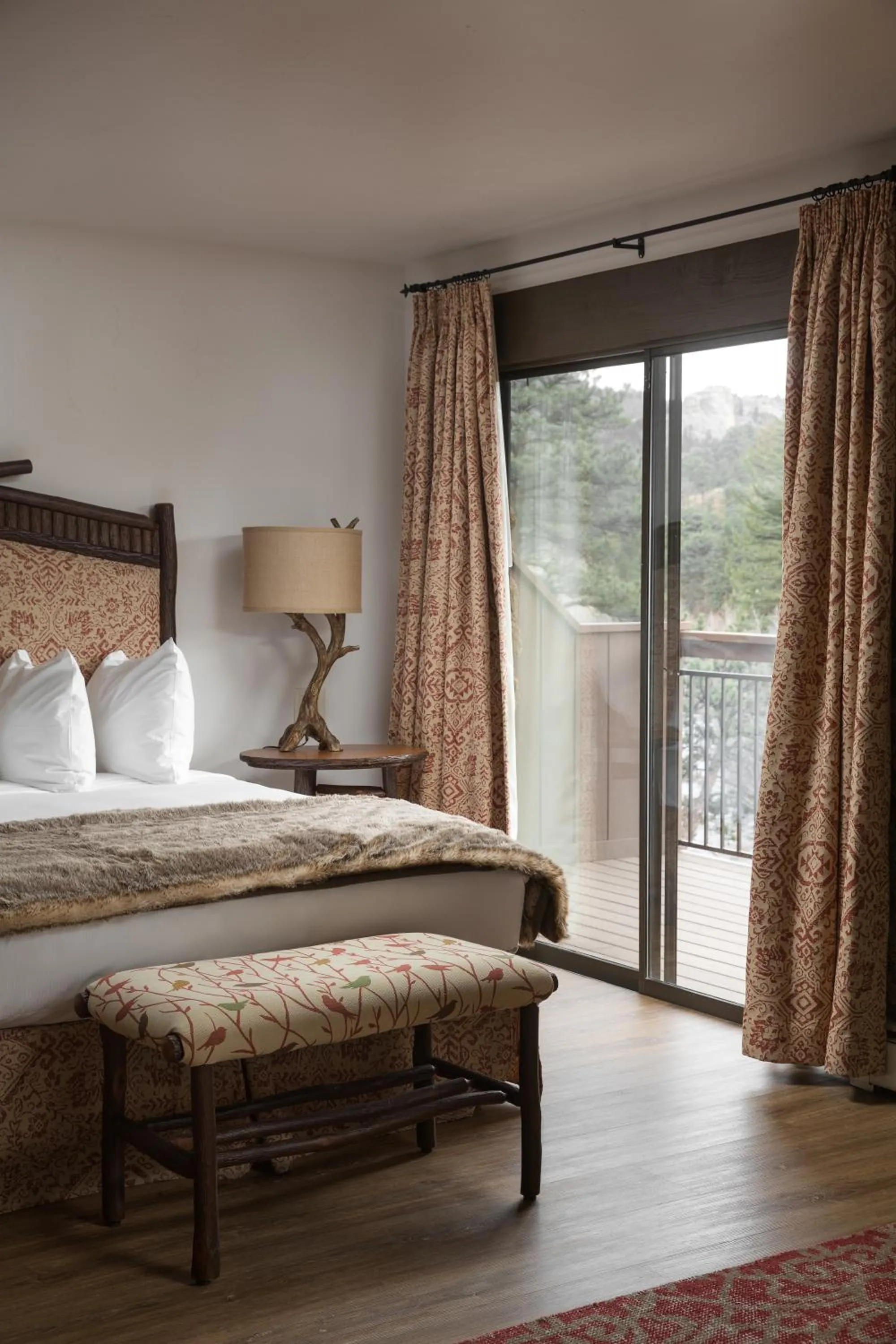 Decorative detail, Bed in The Landing at Estes Park