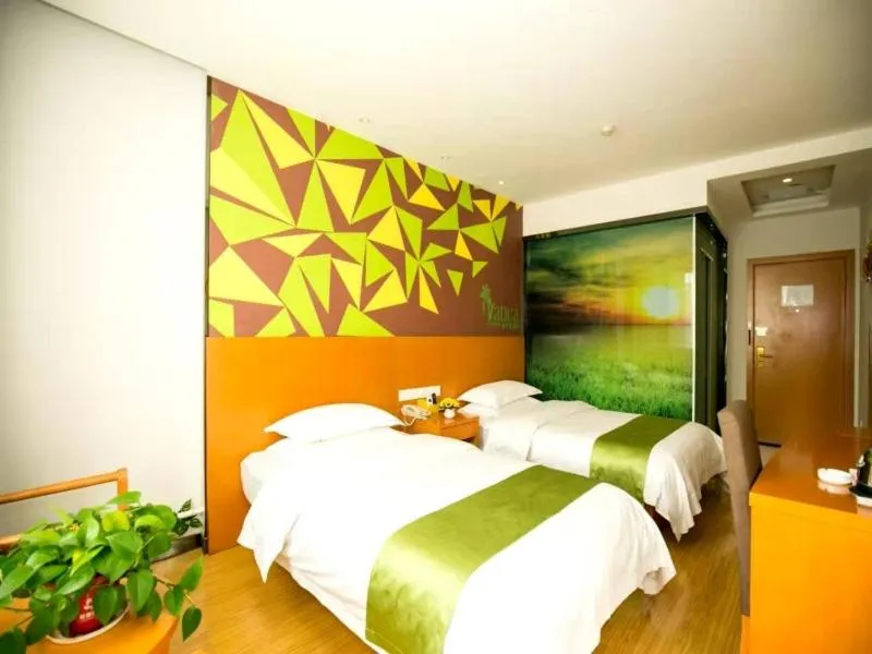 Bed in GreenTree Hospitality Group Ltd Vatica Jiuquan West Han Shengsheng Shengshi Hotel
