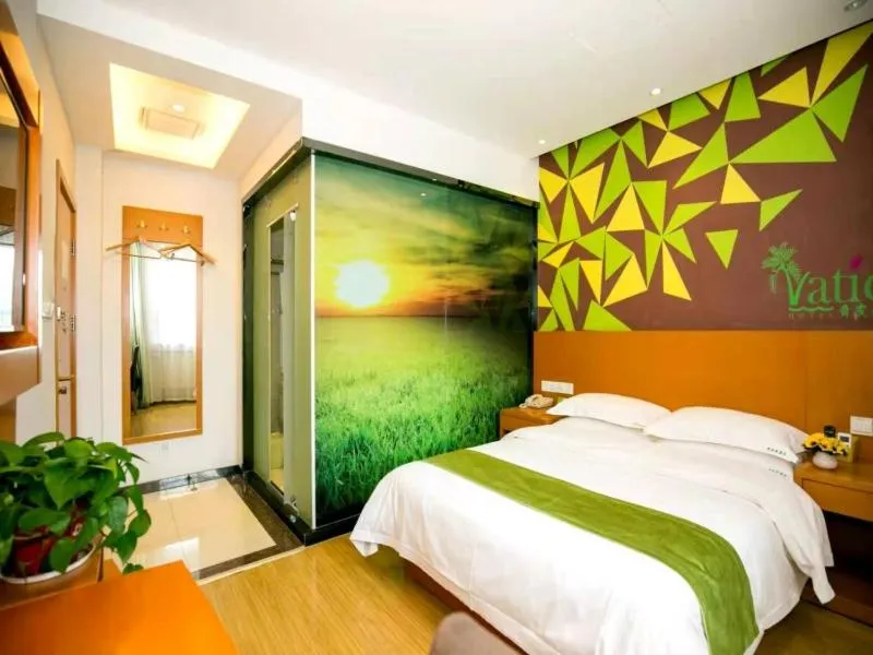 Bed in GreenTree Hospitality Group Ltd Vatica Jiuquan West Han Shengsheng Shengshi Hotel