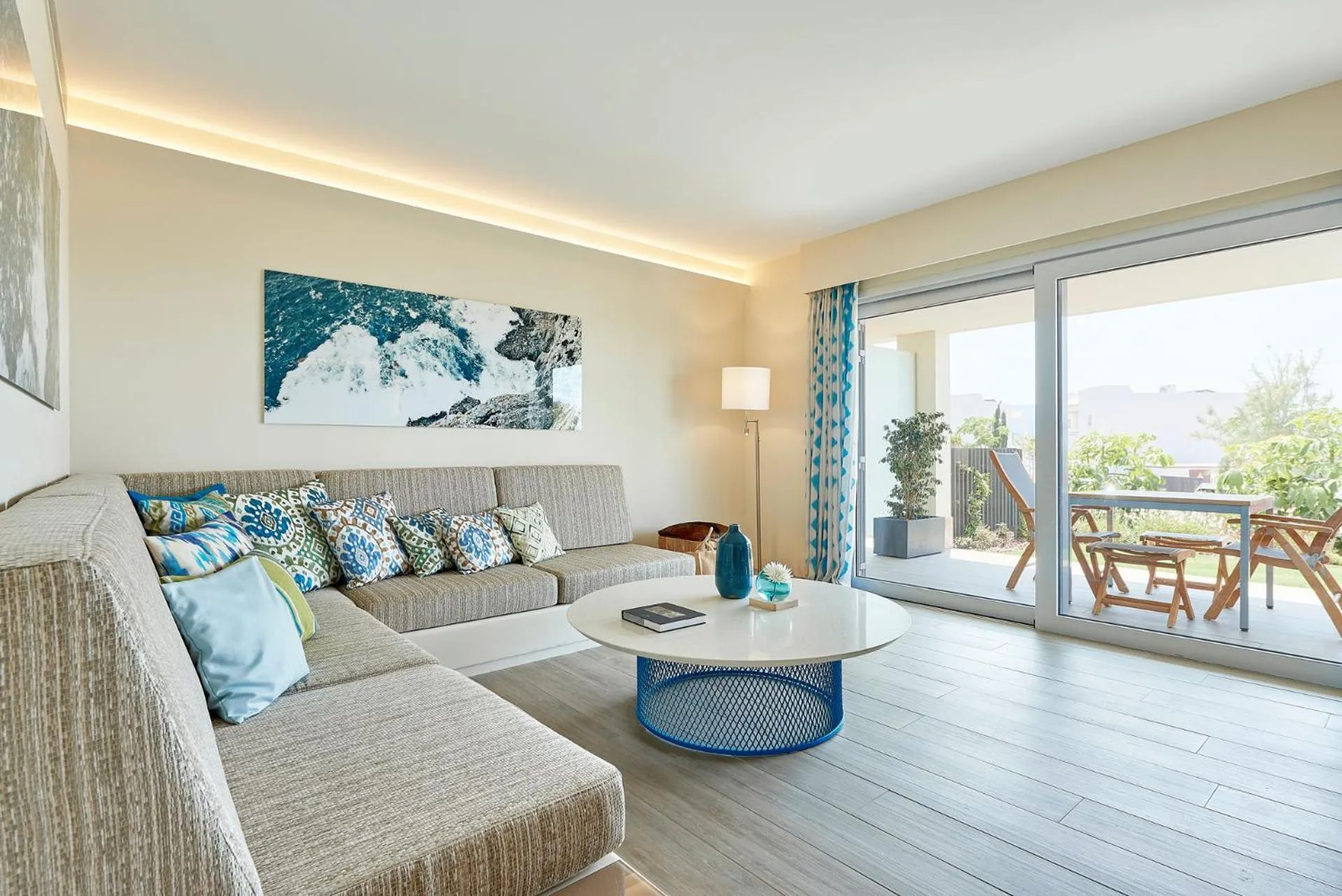 Living room in 7Pines Resort Ibiza, part of Destination by Hyatt
