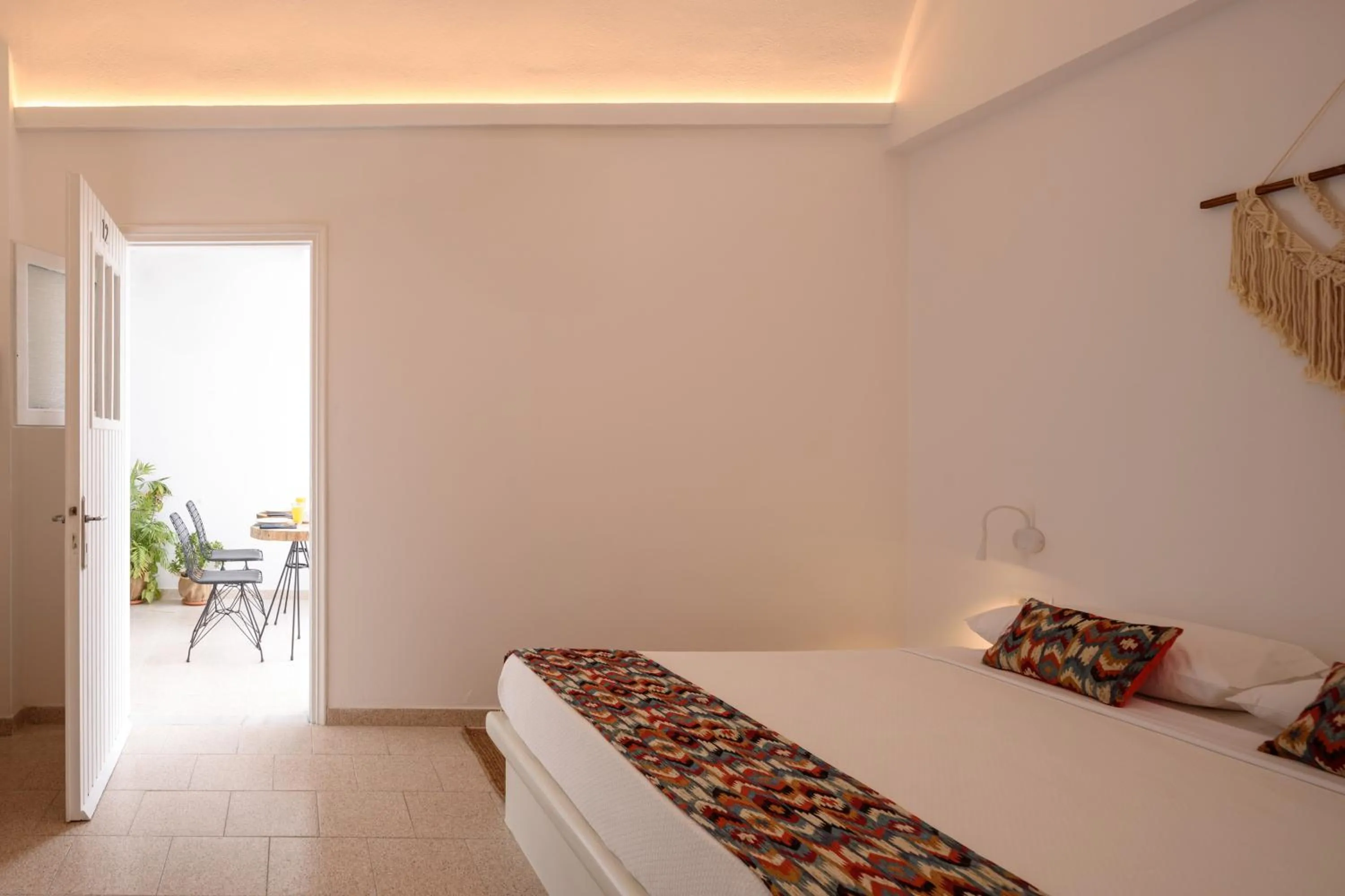 Bed in Cal Day Rooms Santorini