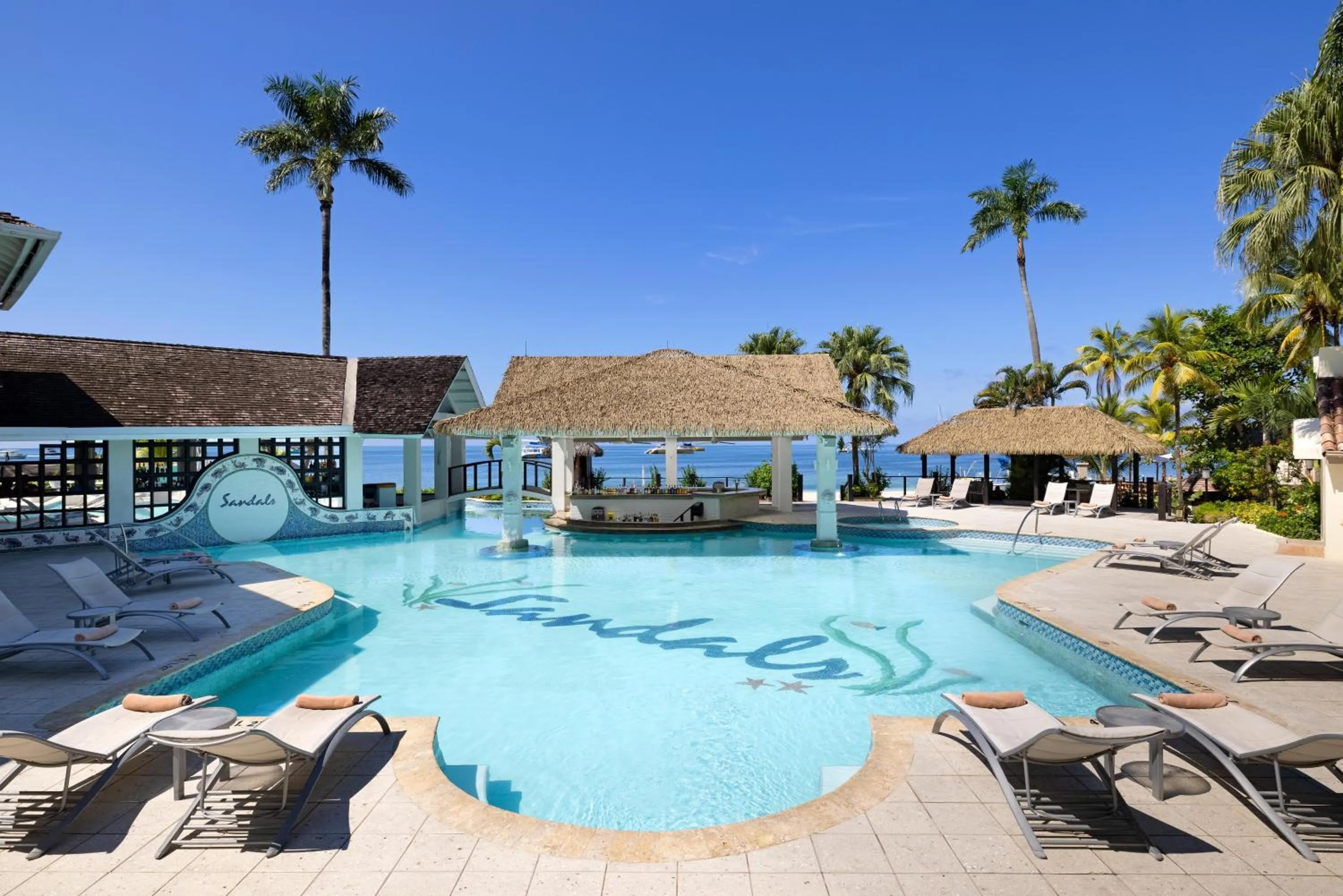 Swimming pool in Sandals Negril Beach All Inclusive Resort and Spa - Couples Only