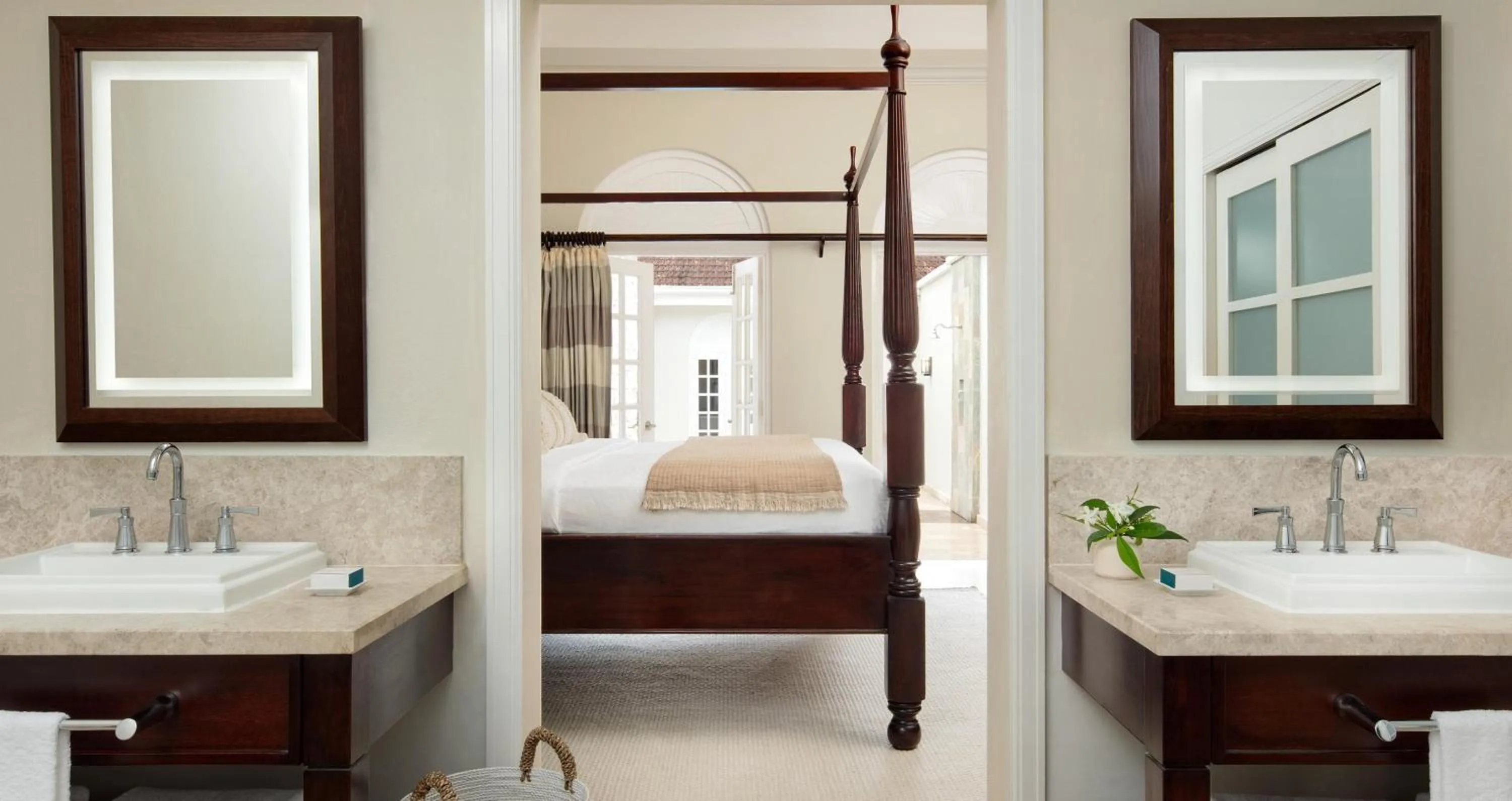 Bathroom, Bed in Sandals Ochi Beach All Inclusive Resort - Couples Only