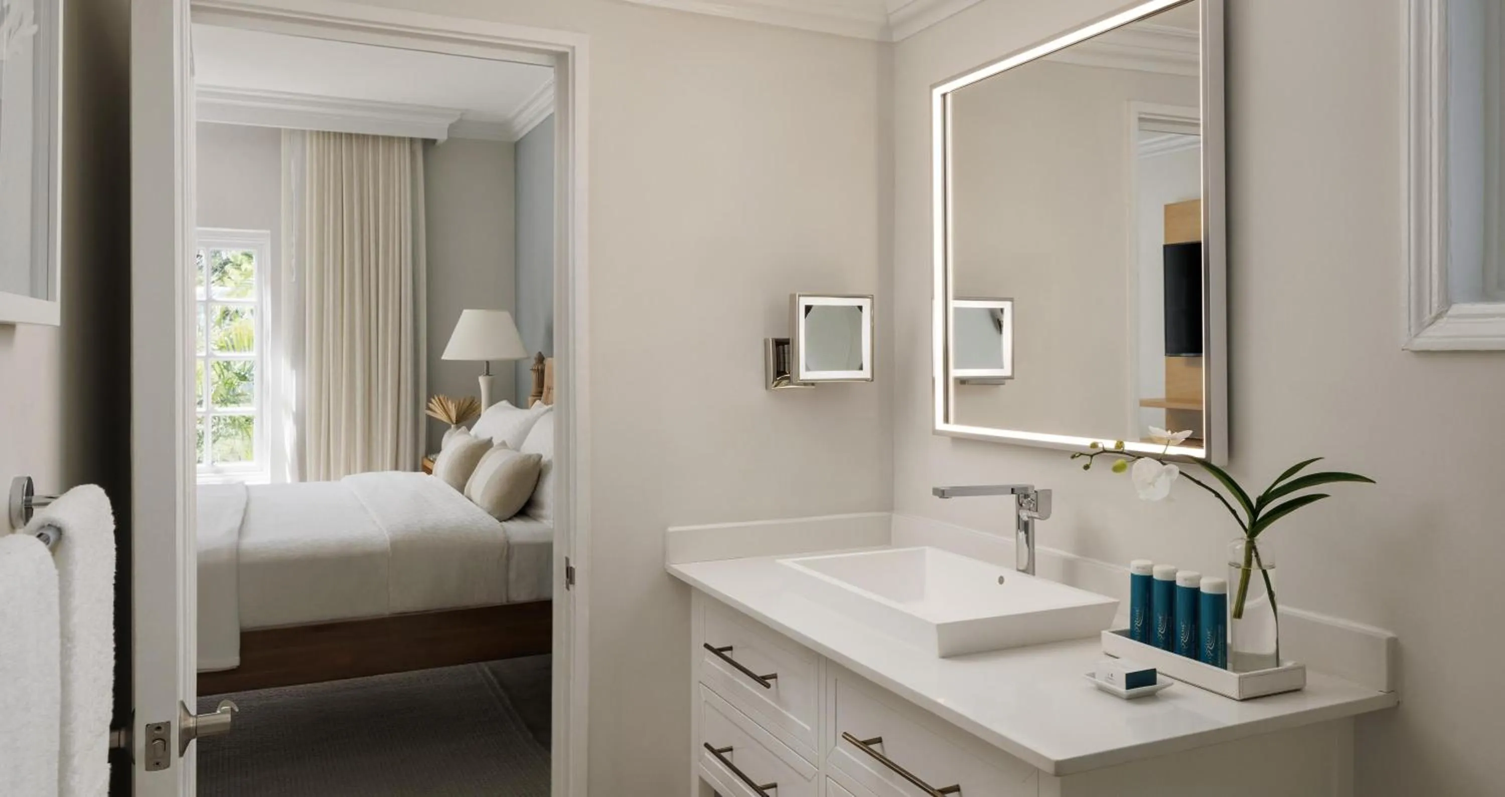 Bathroom, Bed in Sandals Ochi Beach All Inclusive Resort - Couples Only