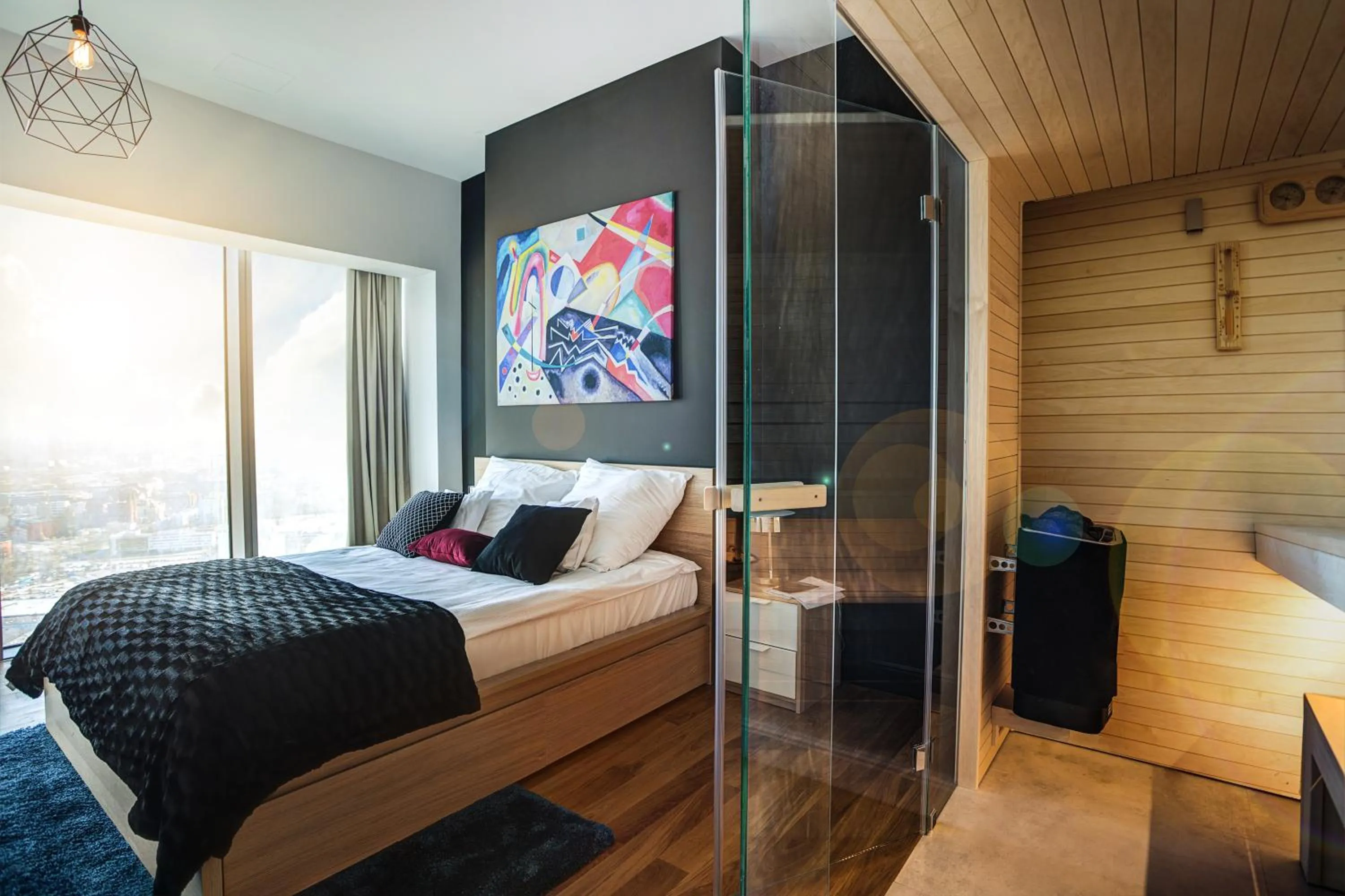 Bed in 30th+ Floor Apartments in Sky Tower