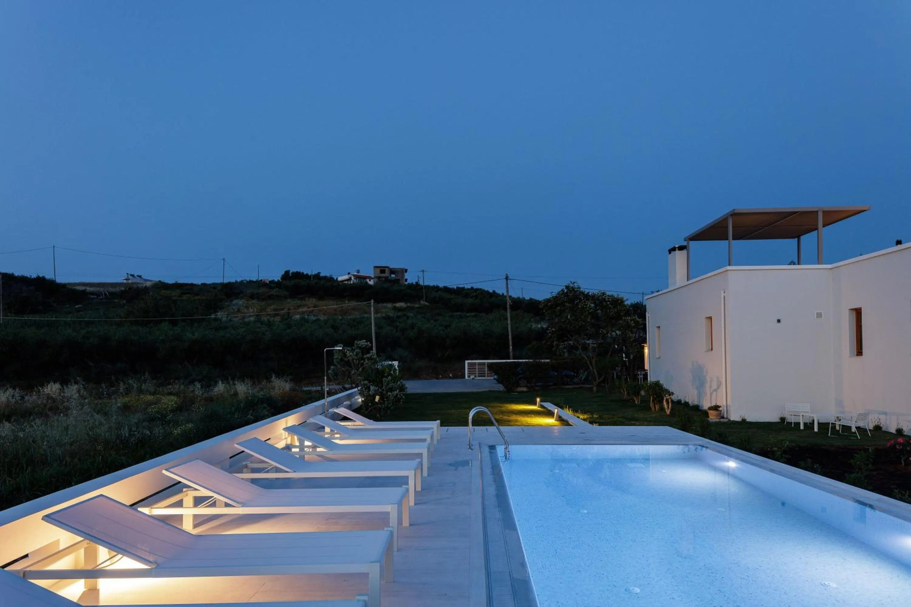 Pool view in Mikro Livadi Special Lodges - Has an Eco Salt water pool - 150m from the beach