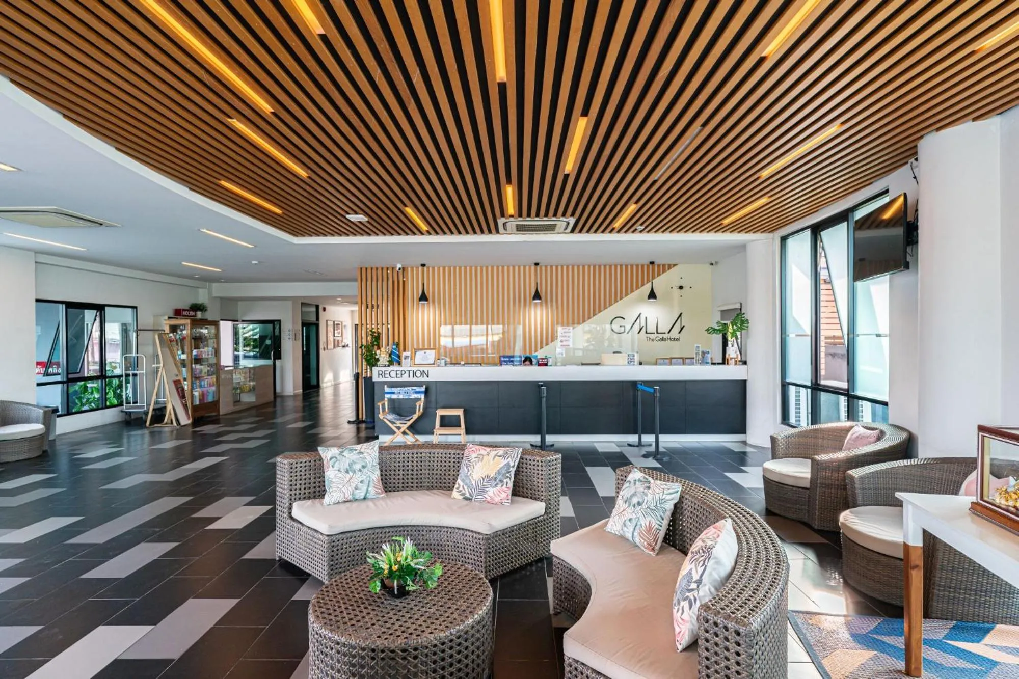 Lobby or reception in The Galla Hotel