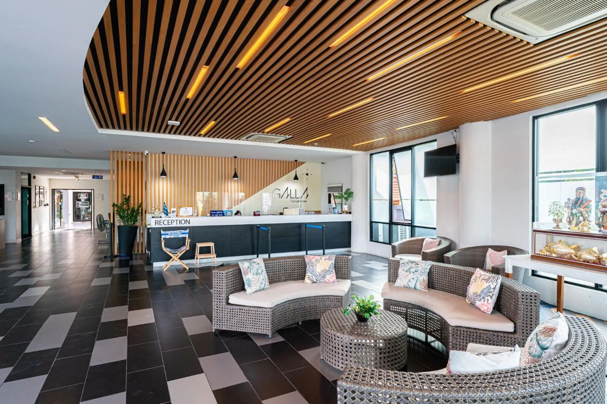 Lobby or reception in The Galla Hotel