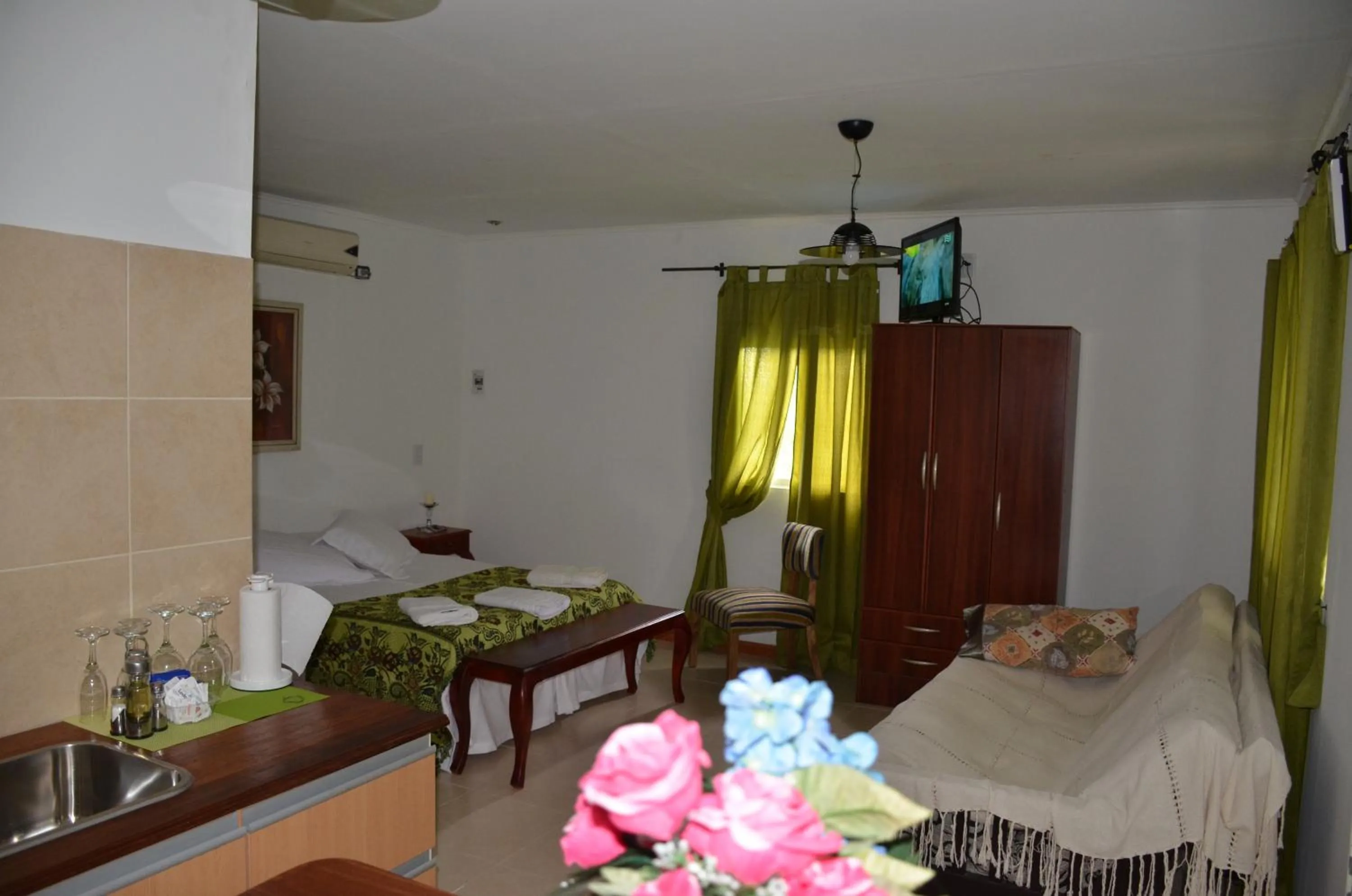 Living room, Bed in Finca Fisterra