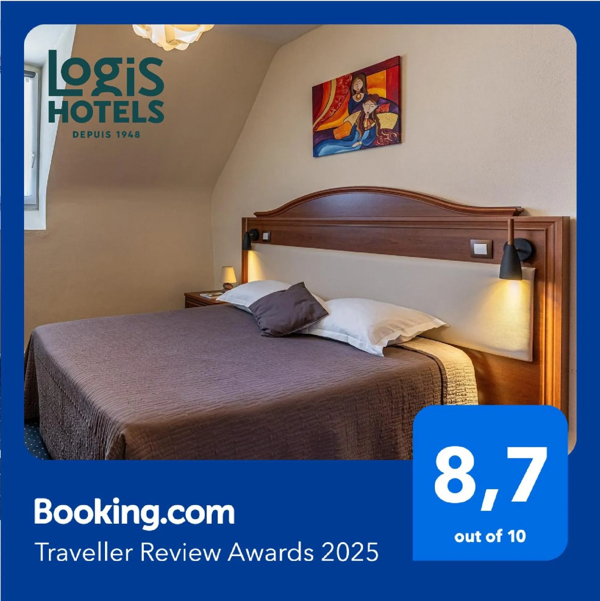 Property logo or sign, Bed in Logis Hôtel Central