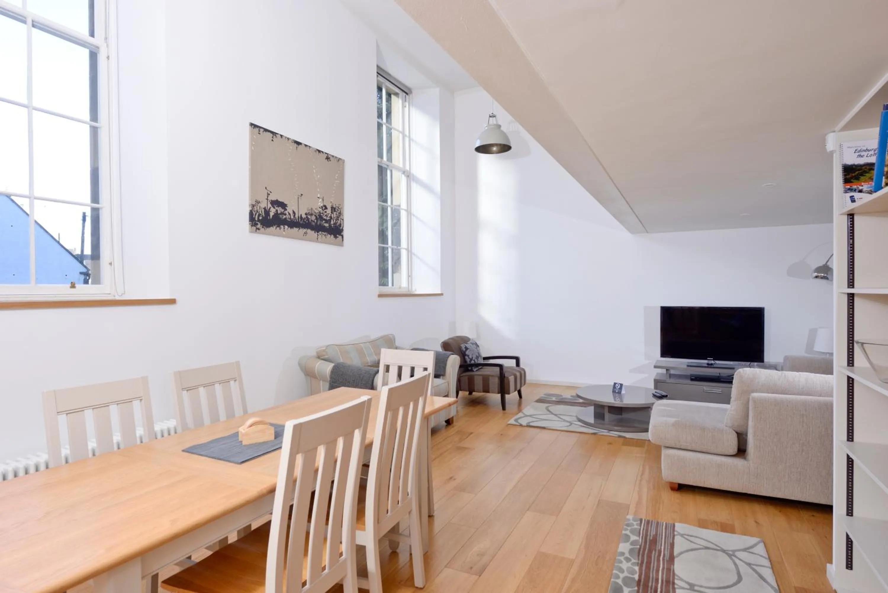Living room in Destiny Scotland - Broughton St Lofts