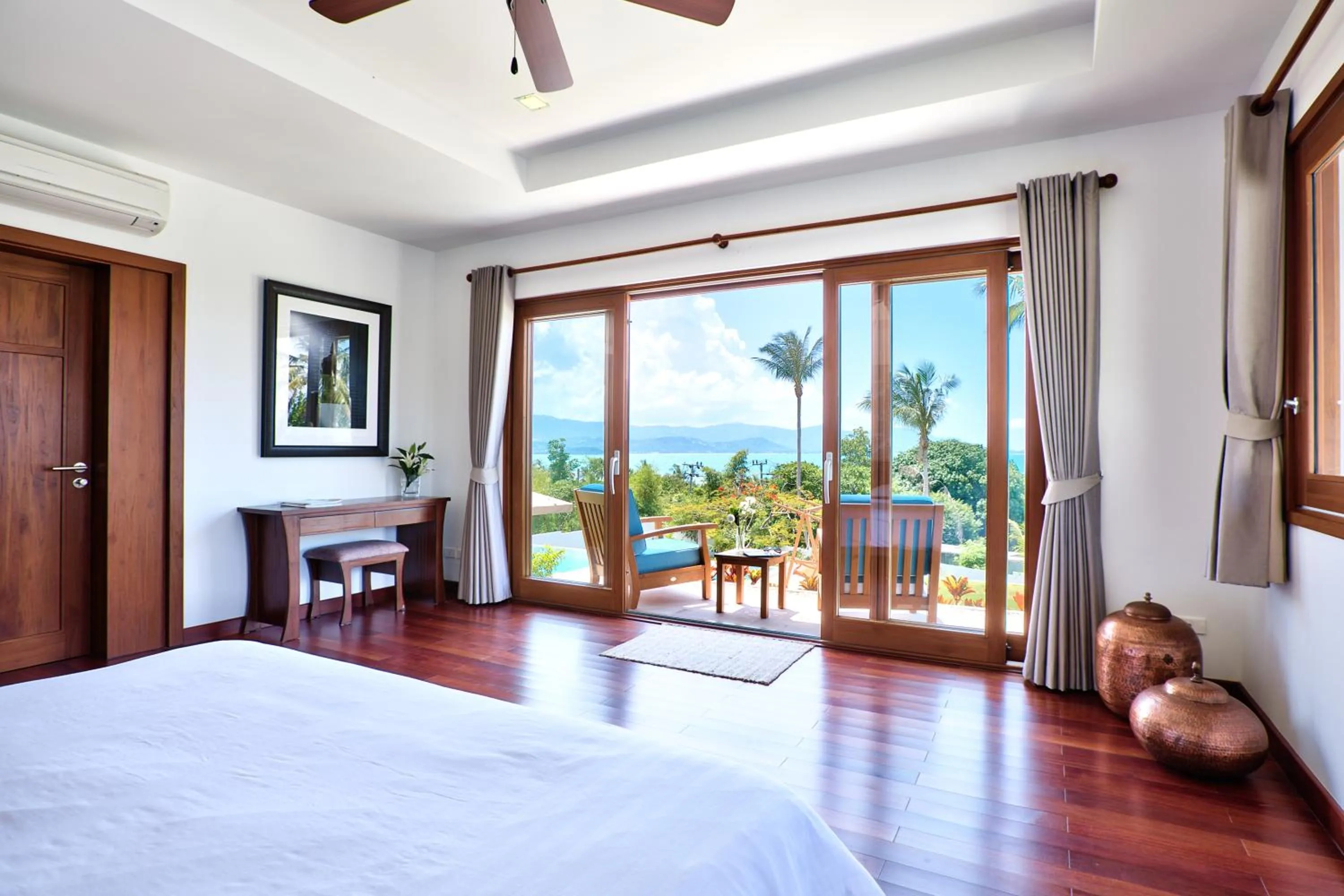 Bedroom, Bed in Baan Apsara - Stunning Sea View 3 Bed Pool Villa