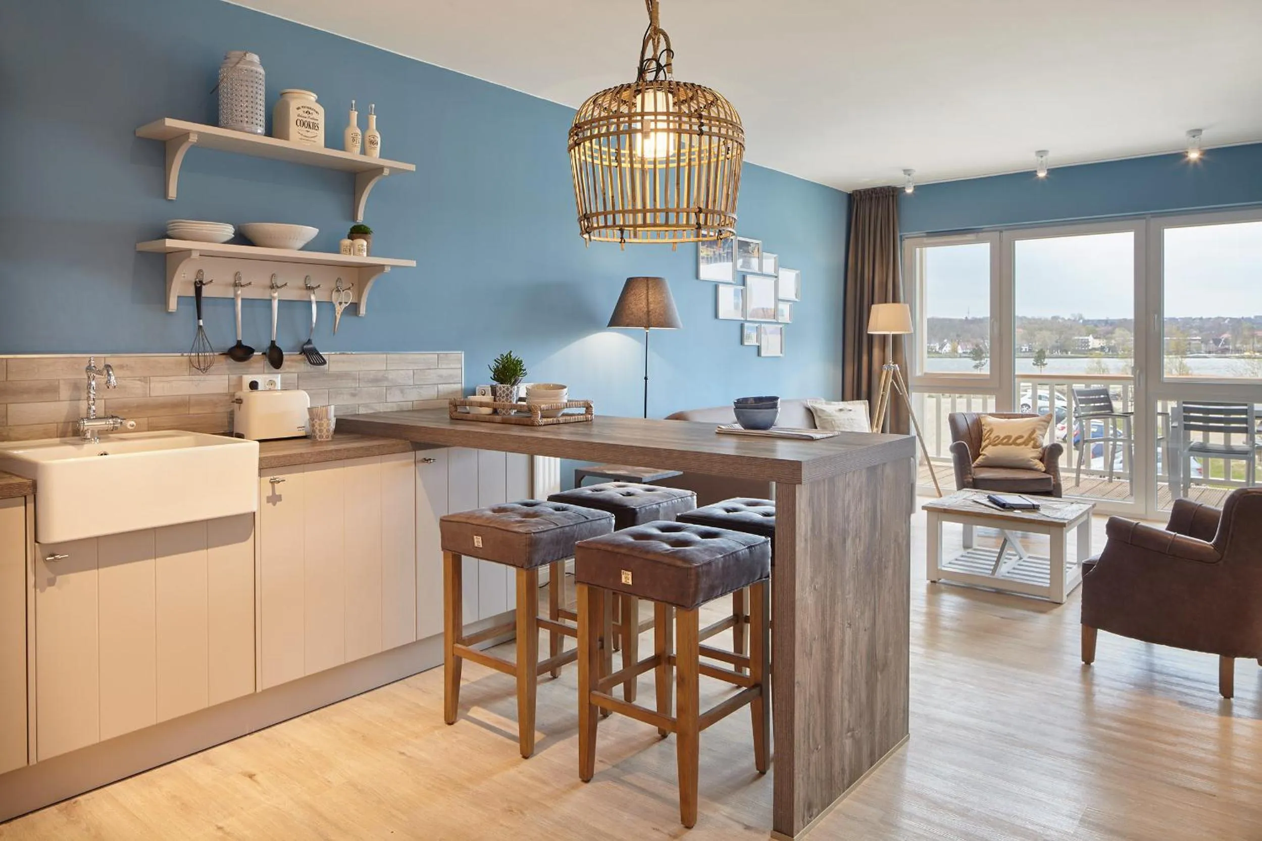 Kitchen or kitchenette in Beach Apartments Heiligenhafen