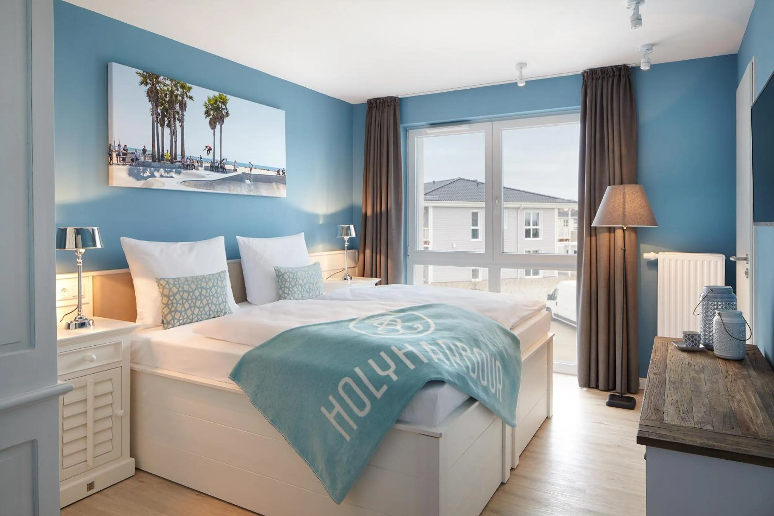 Bedroom, Bed in Beach Apartments Heiligenhafen