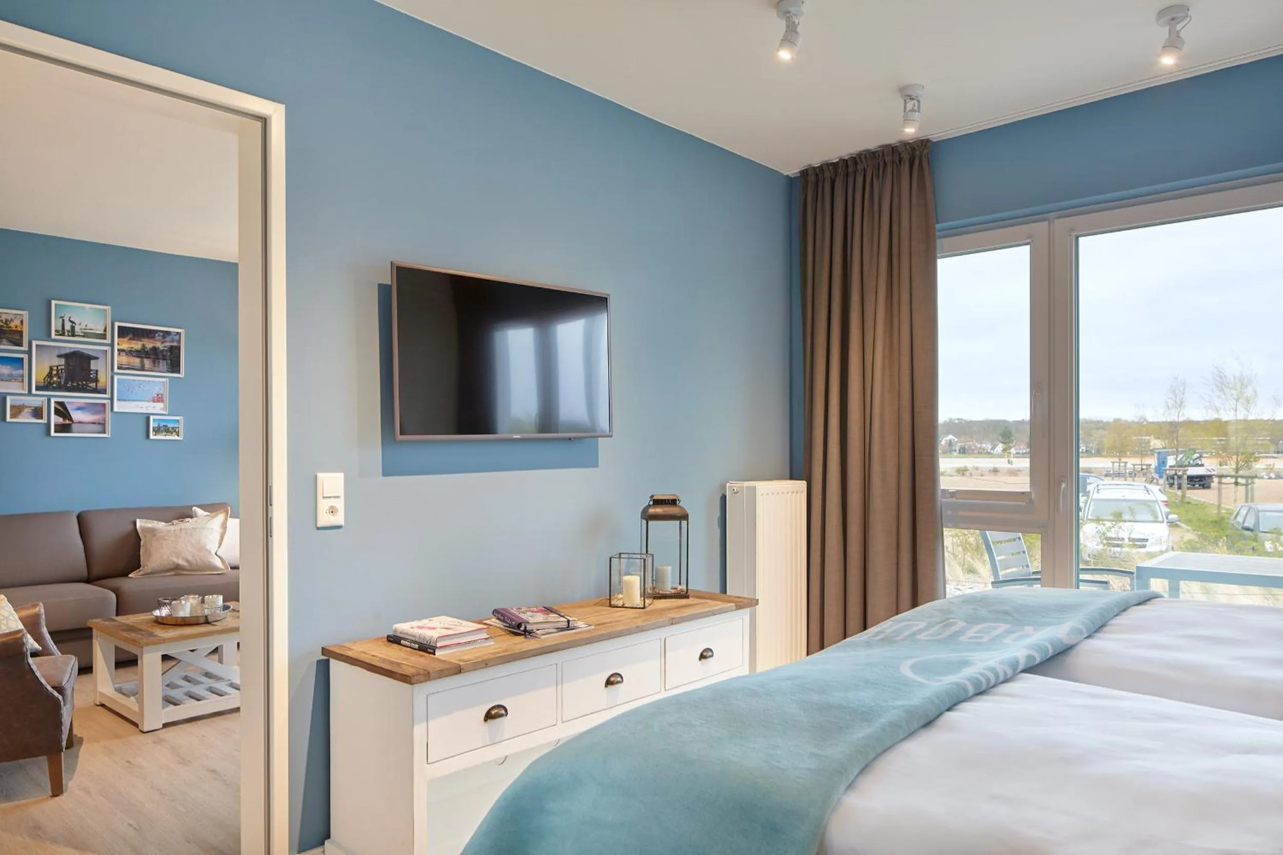 View (from property/room), Bed in Beach Apartments Heiligenhafen