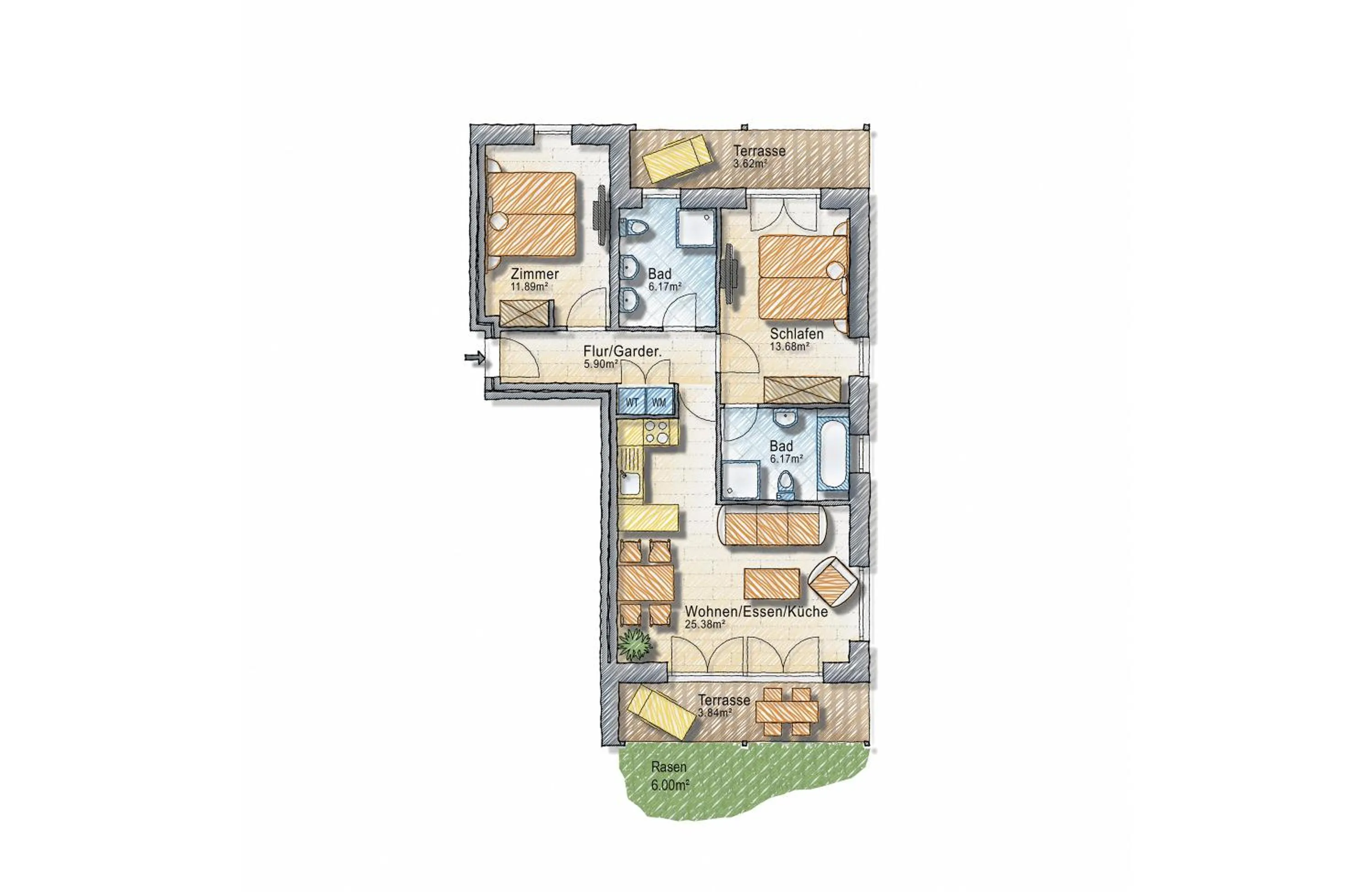 Floor plan in Beach Apartments Heiligenhafen