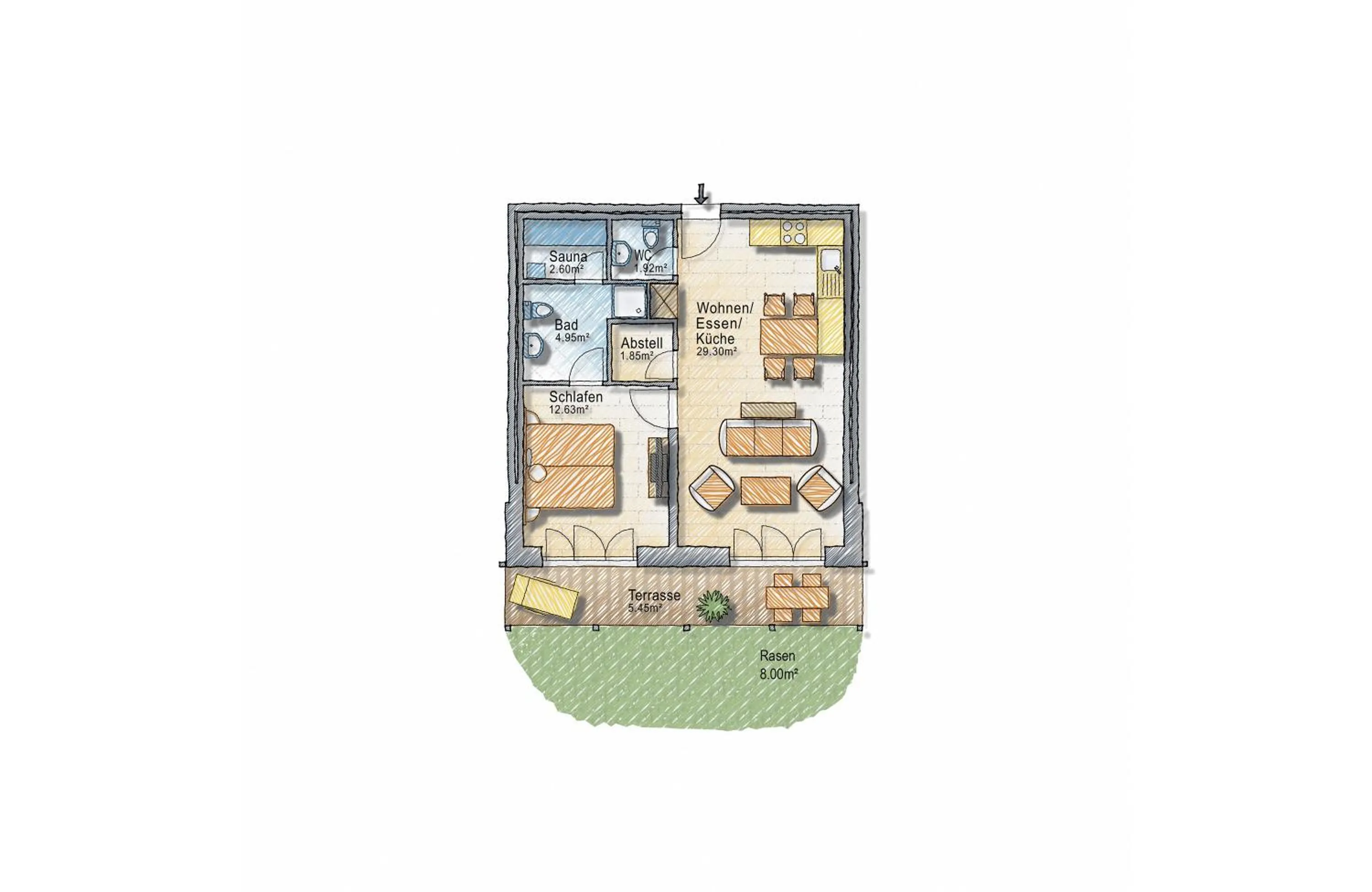 Floor plan in Beach Apartments Heiligenhafen