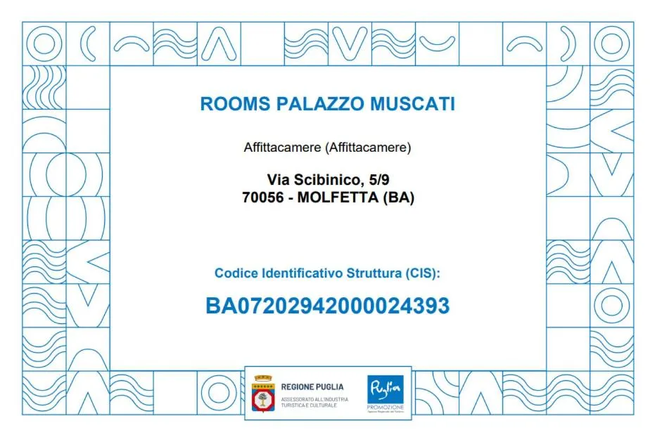 Logo/Certificate/Sign in B&B re apartments Palazzo Muscati