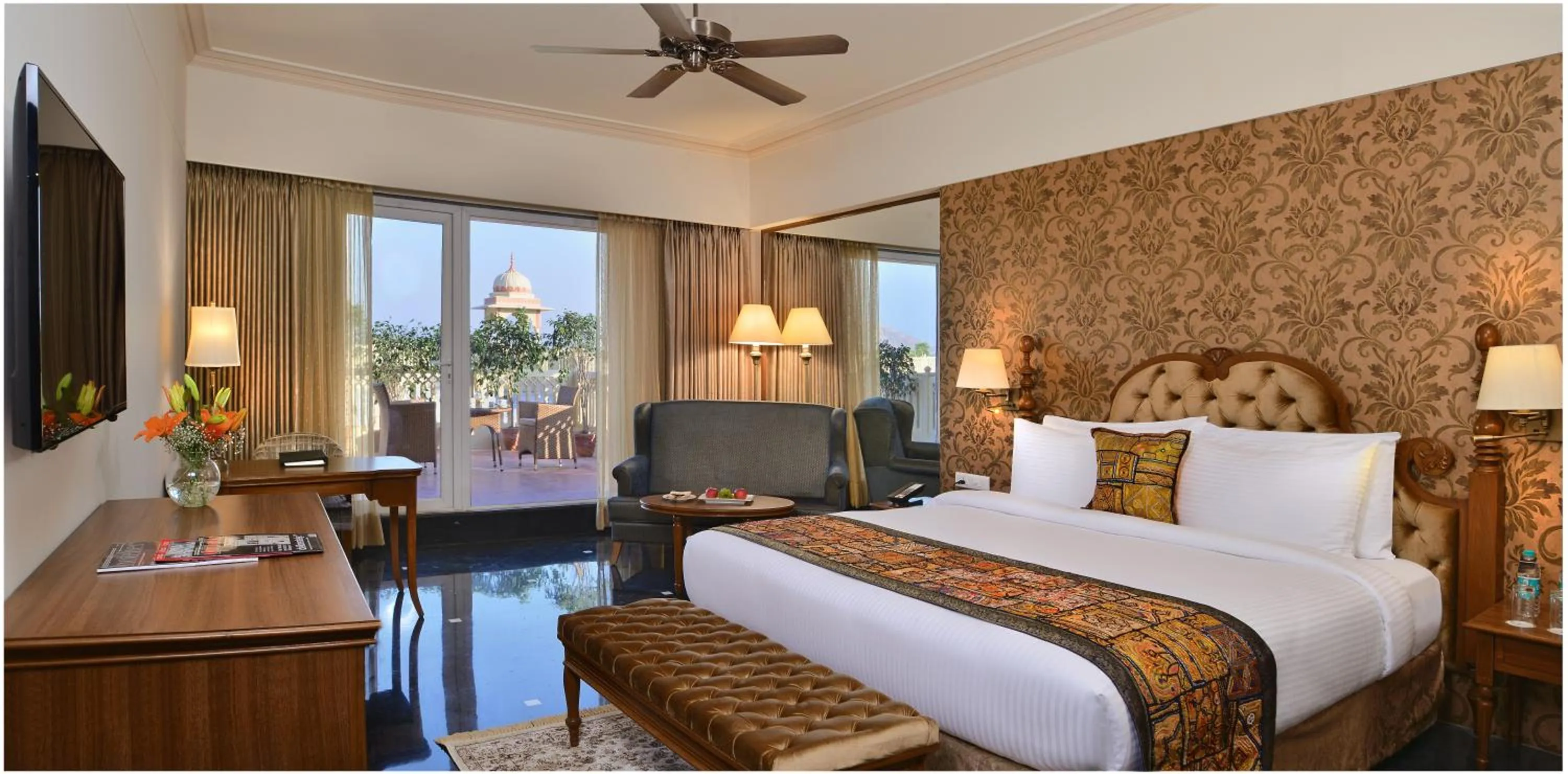 Bedroom, Bed in Indana Palace Jaipur