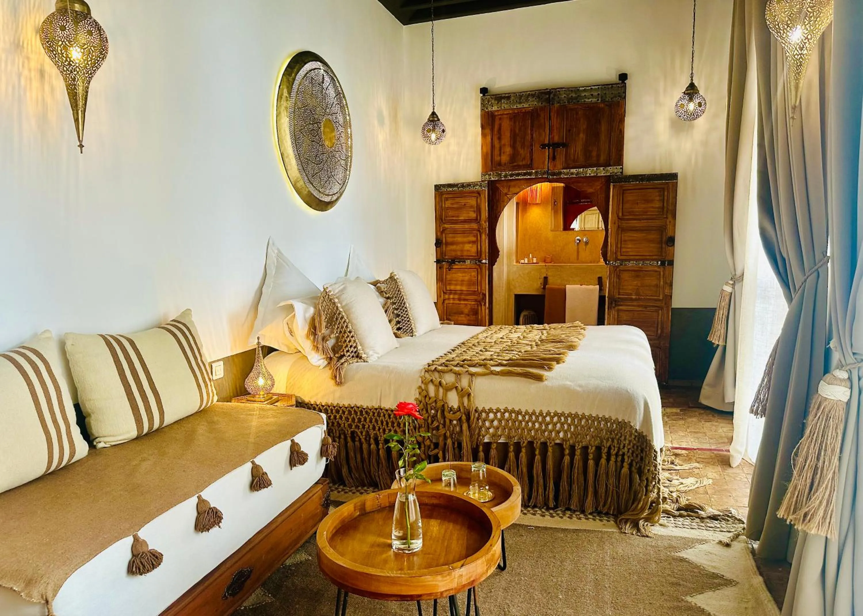 View (from property/room), Bed in Riad Jardin Des Sens & Spa