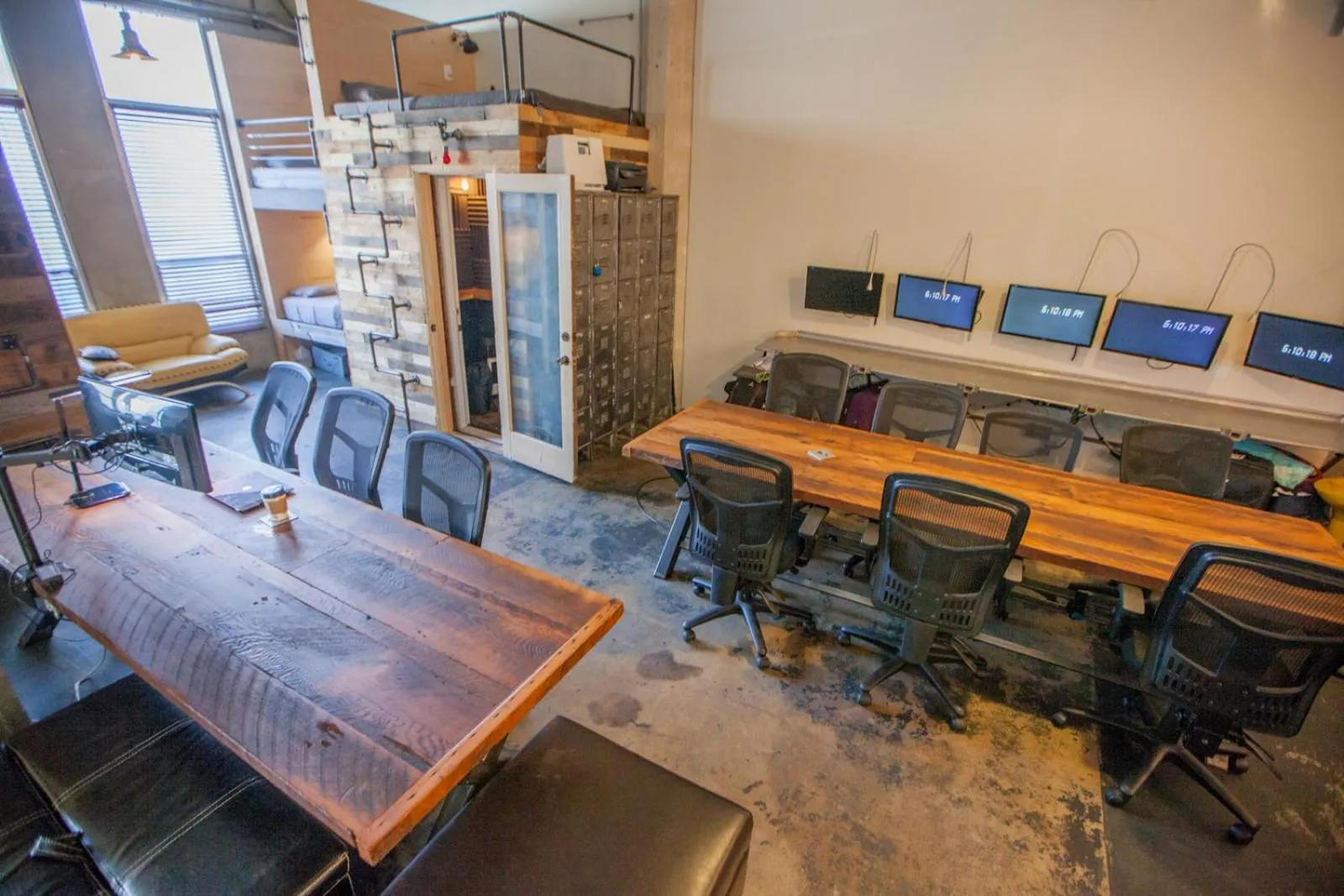 Seating area in PodShare Hollywood