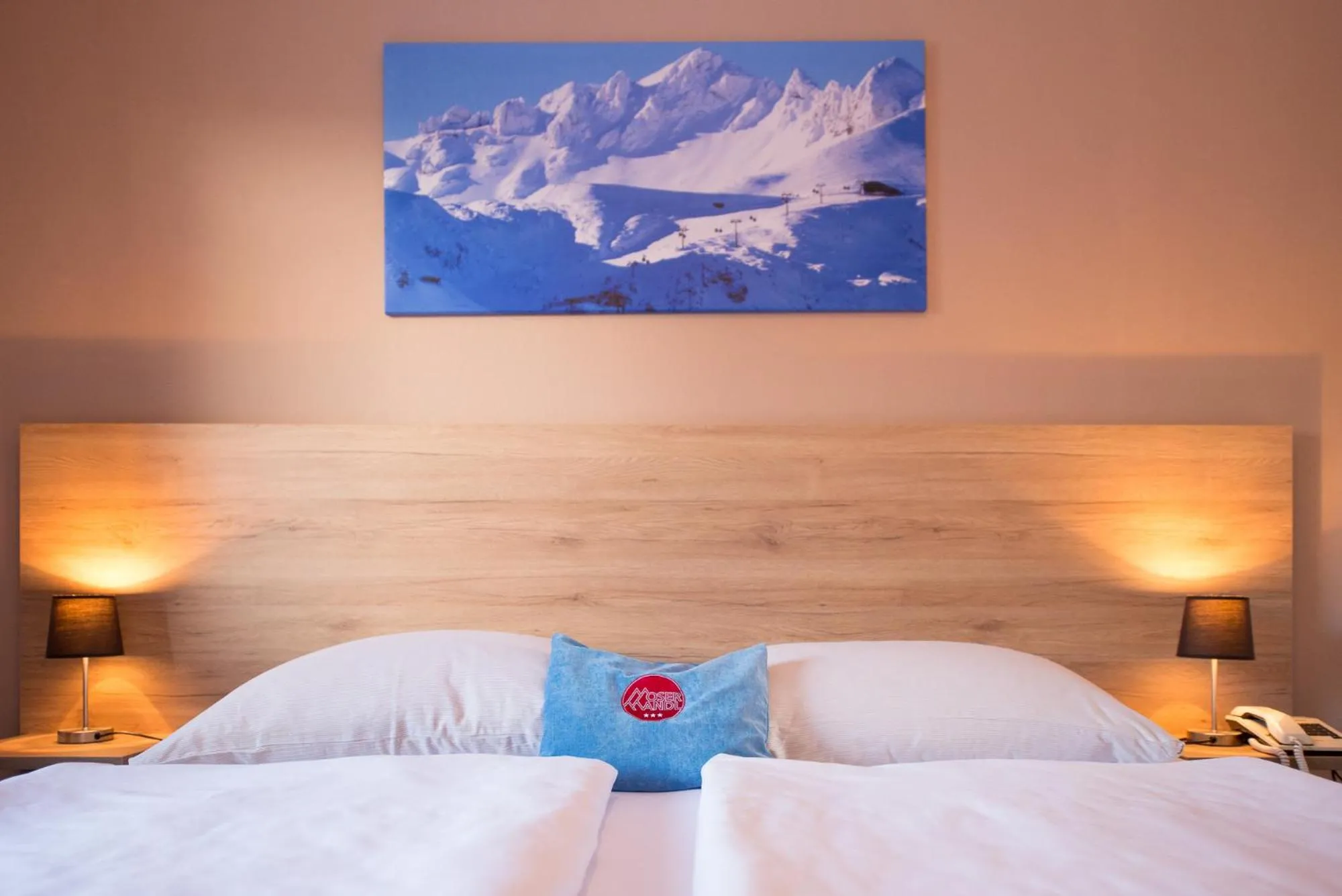 Bed in Hotel Mosermandl