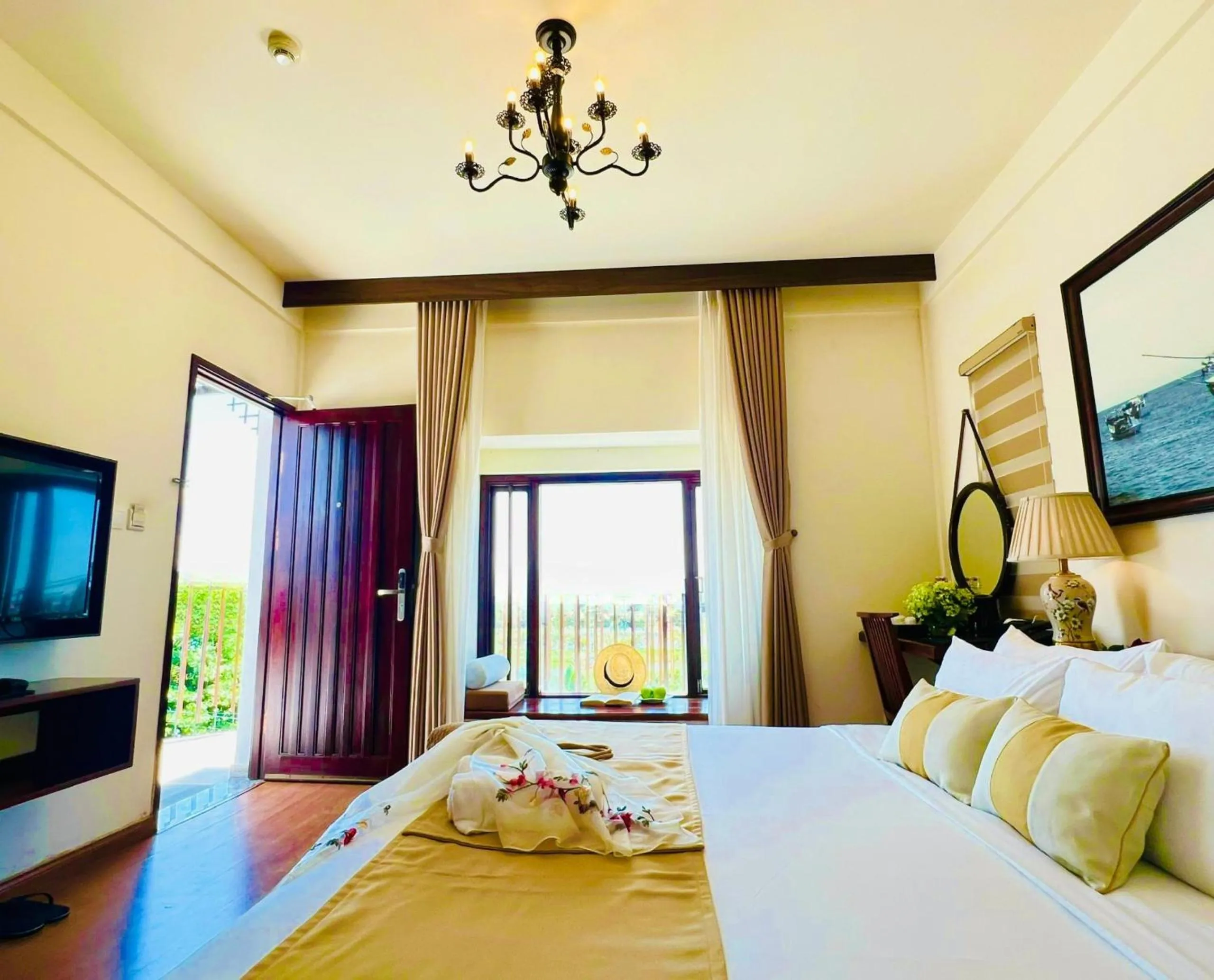 View (from property/room), Bed in Happy Life Memories Hoi An Hotel & Spa