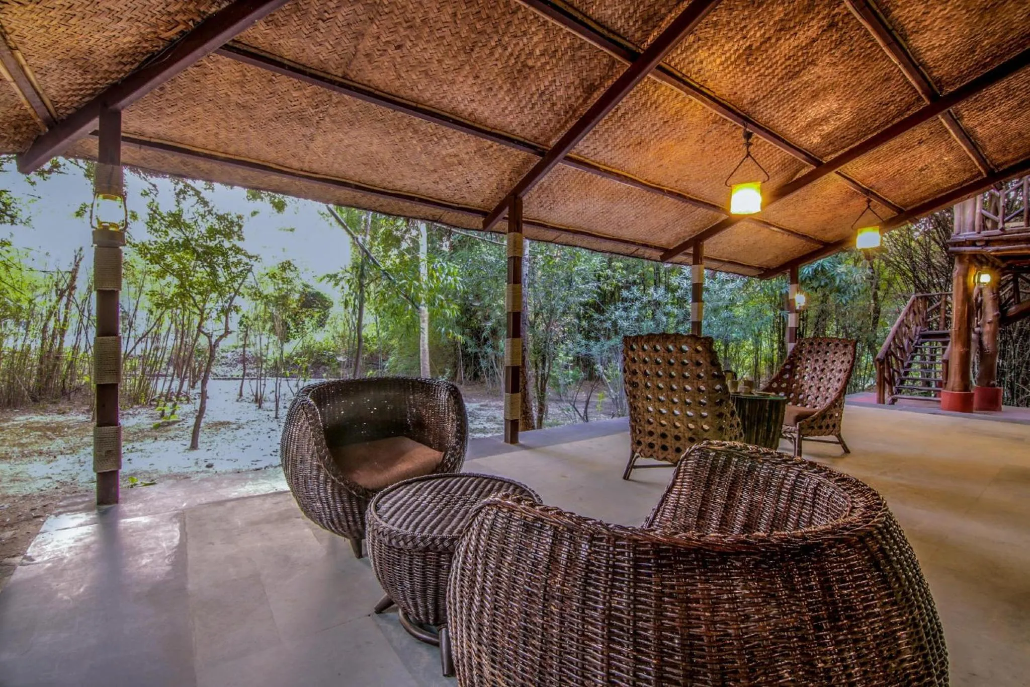Seating area in Syna Tiger Resort Bandhavgarh