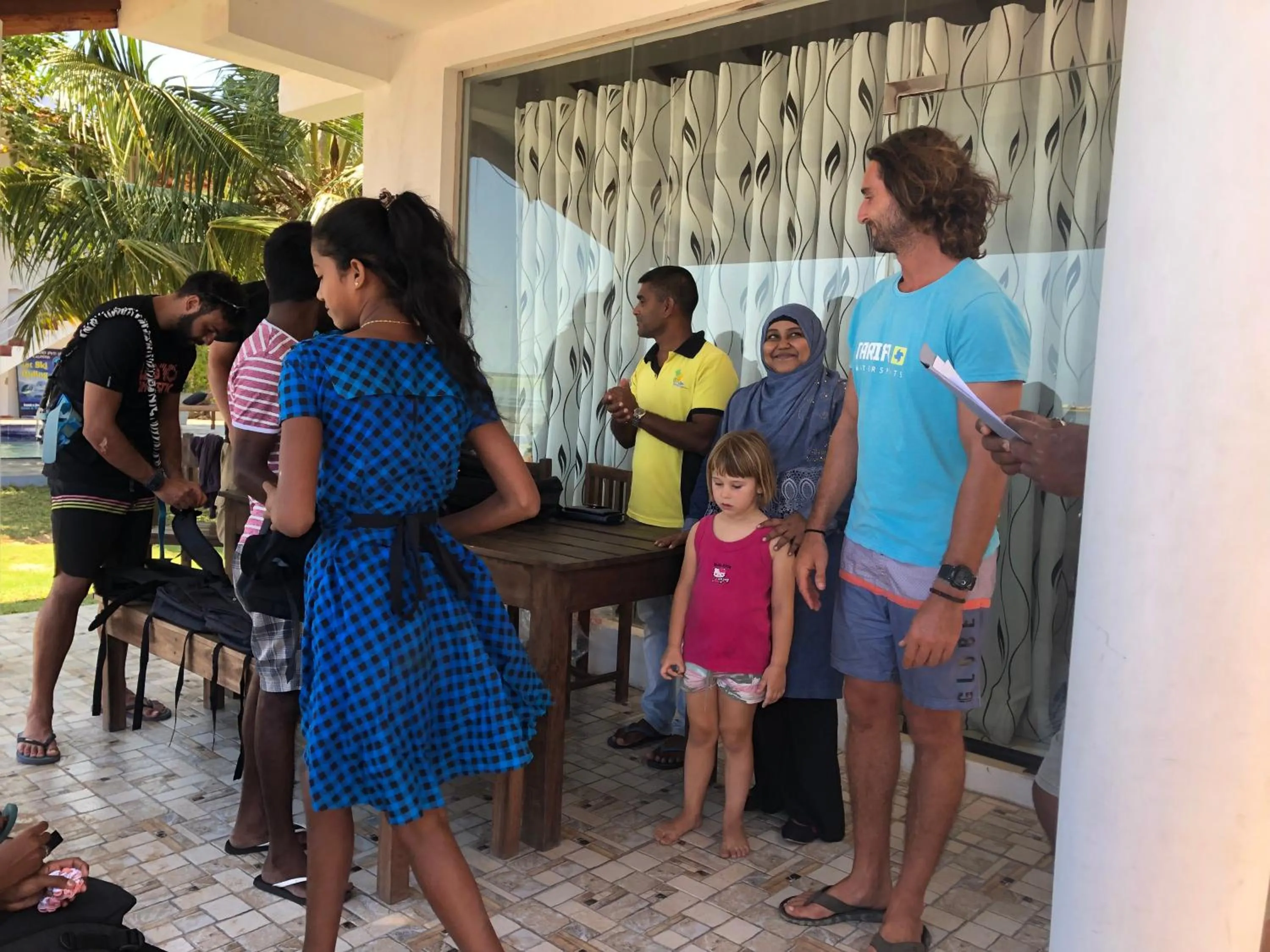 group of guests in Dinuda Lagoon Hotel