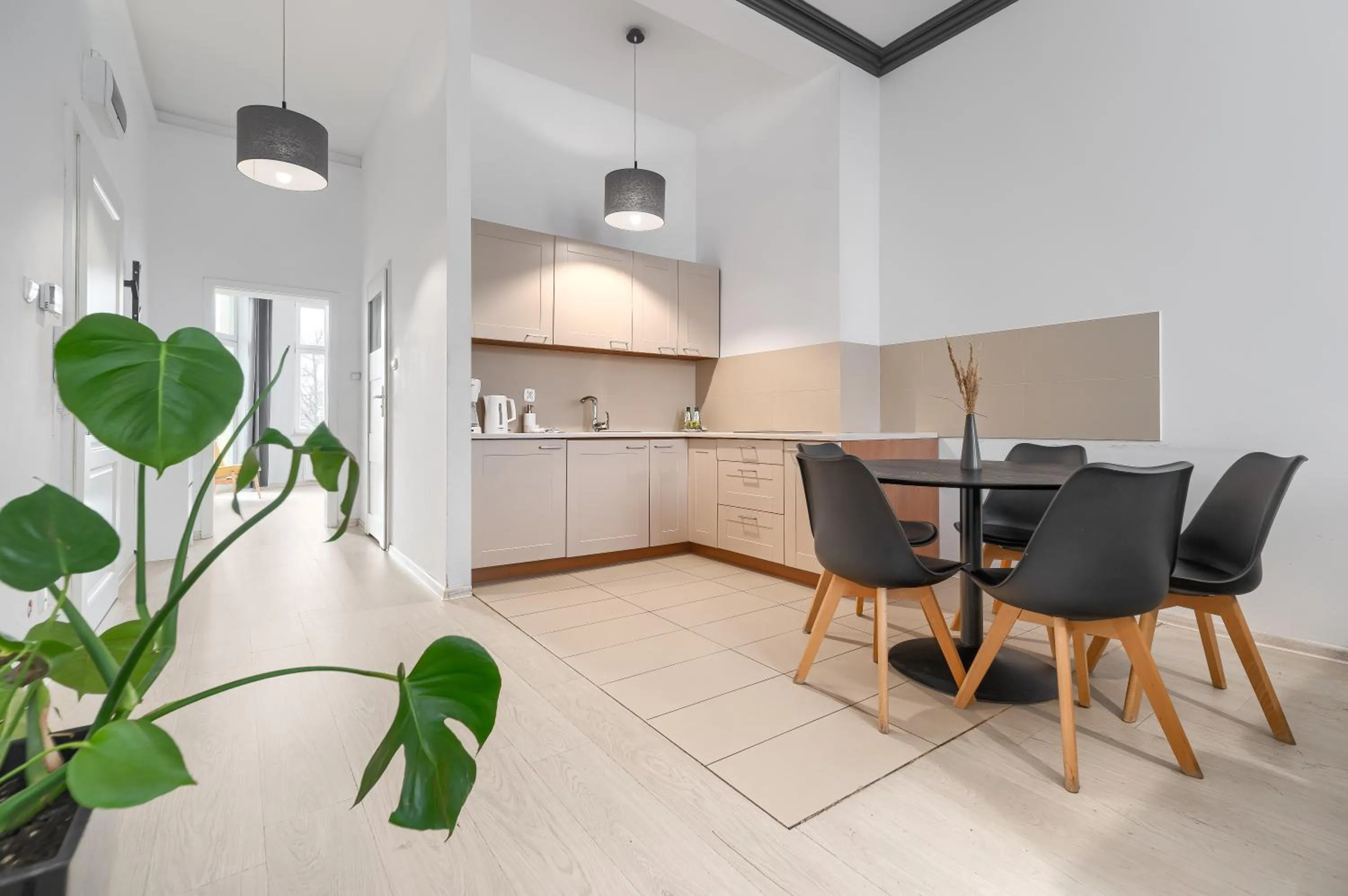 Kitchen or kitchenette in Aparthotel Platinum