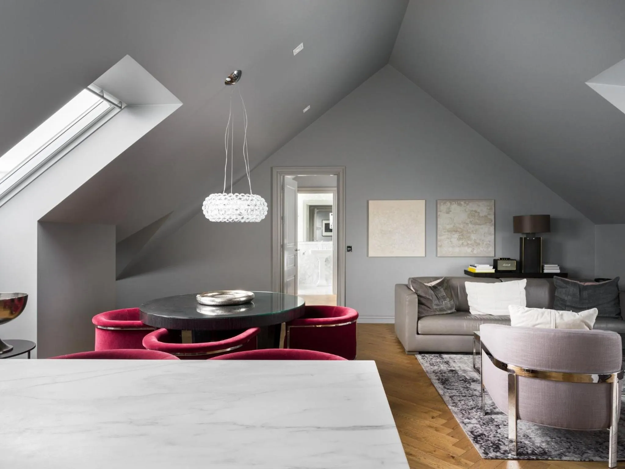 Living room, Bed in Sand Hotel by Keahotels