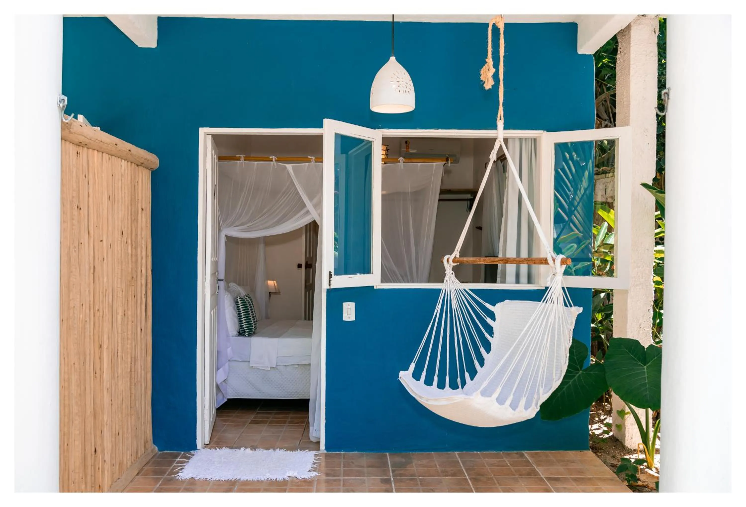 Patio, Bed in Pousada Mar Azul