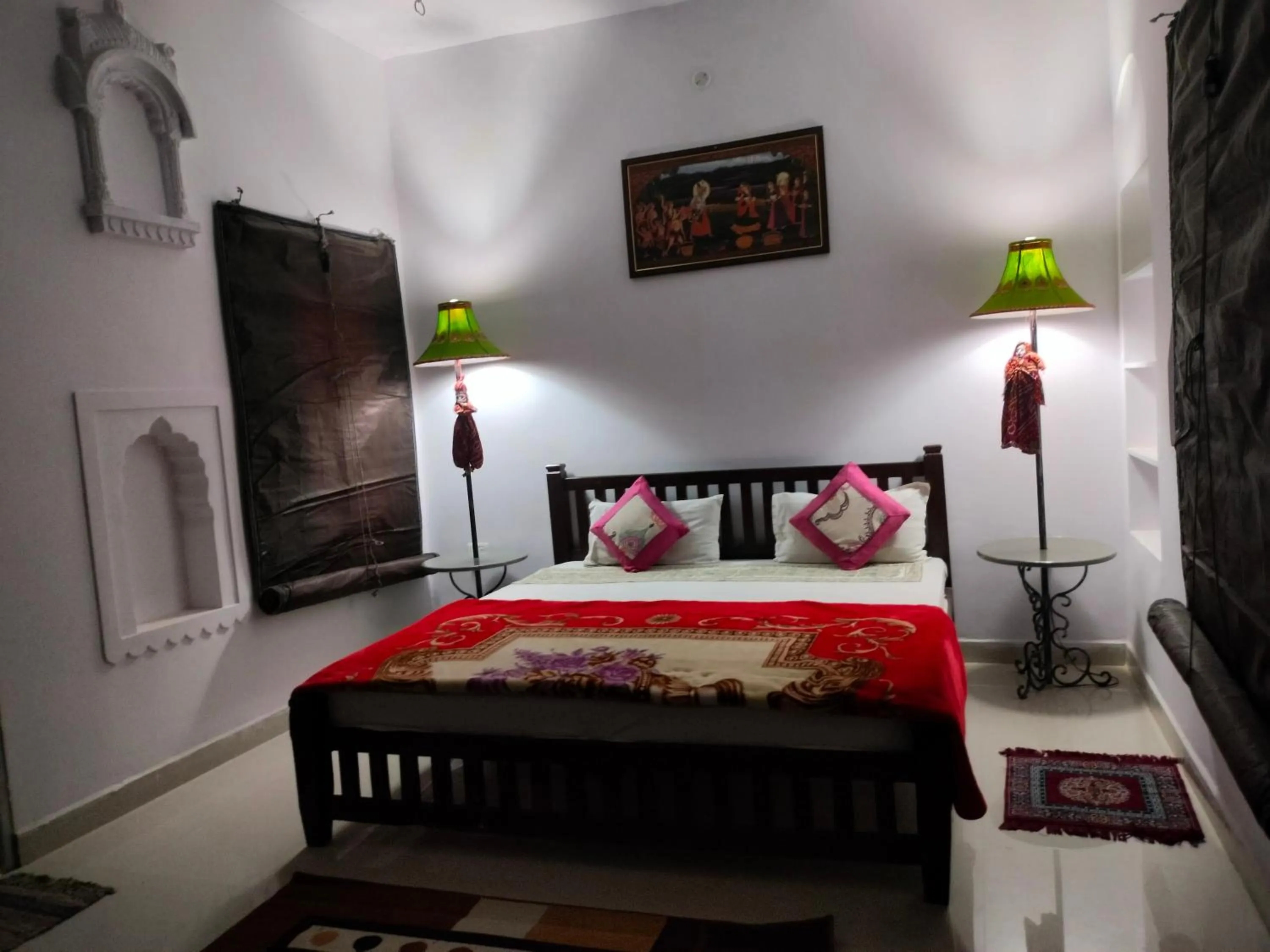 Bed in Hotel Mandawa Palace And Restaurent