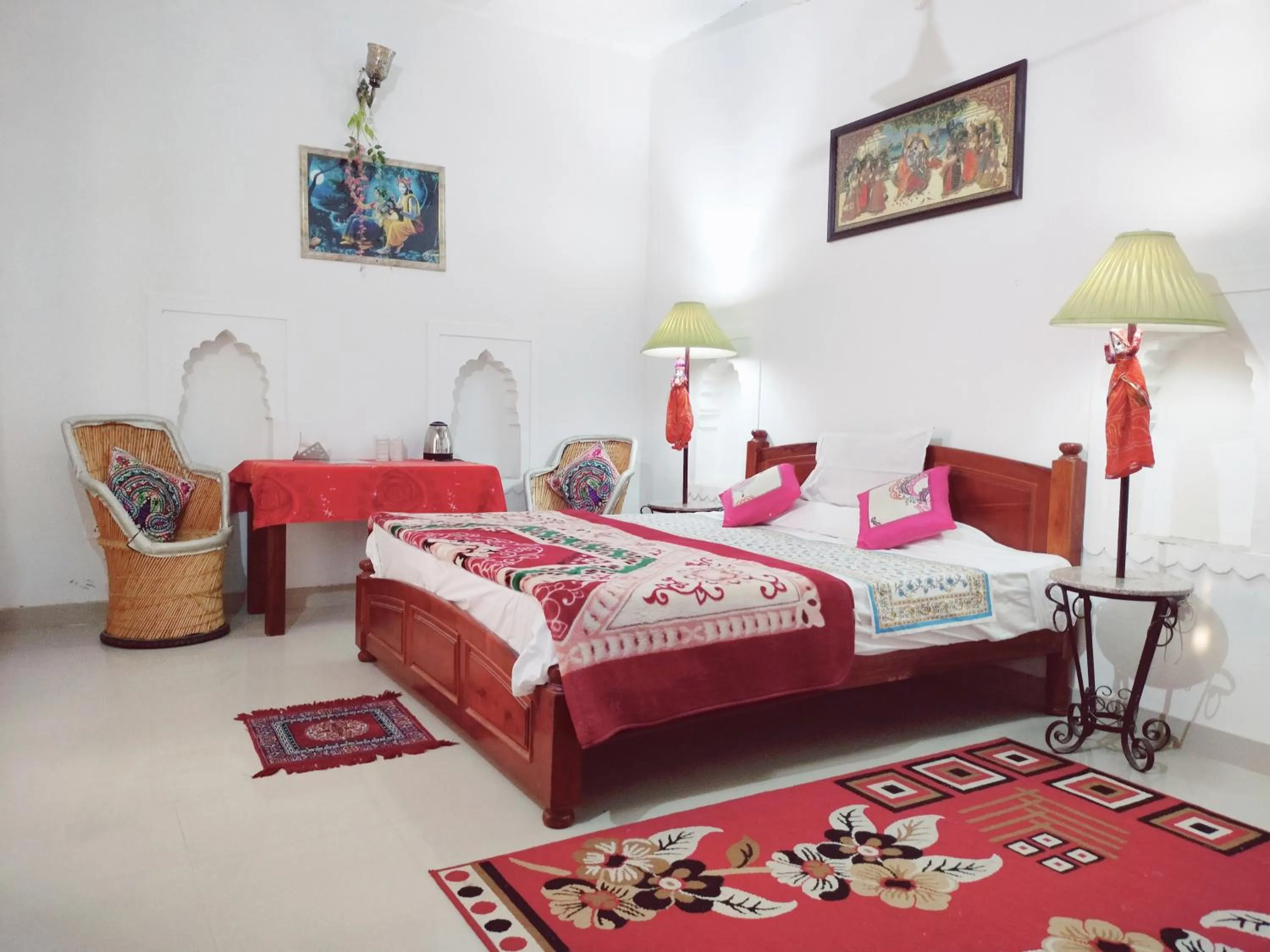 Bed in Hotel Mandawa Palace And Restaurent