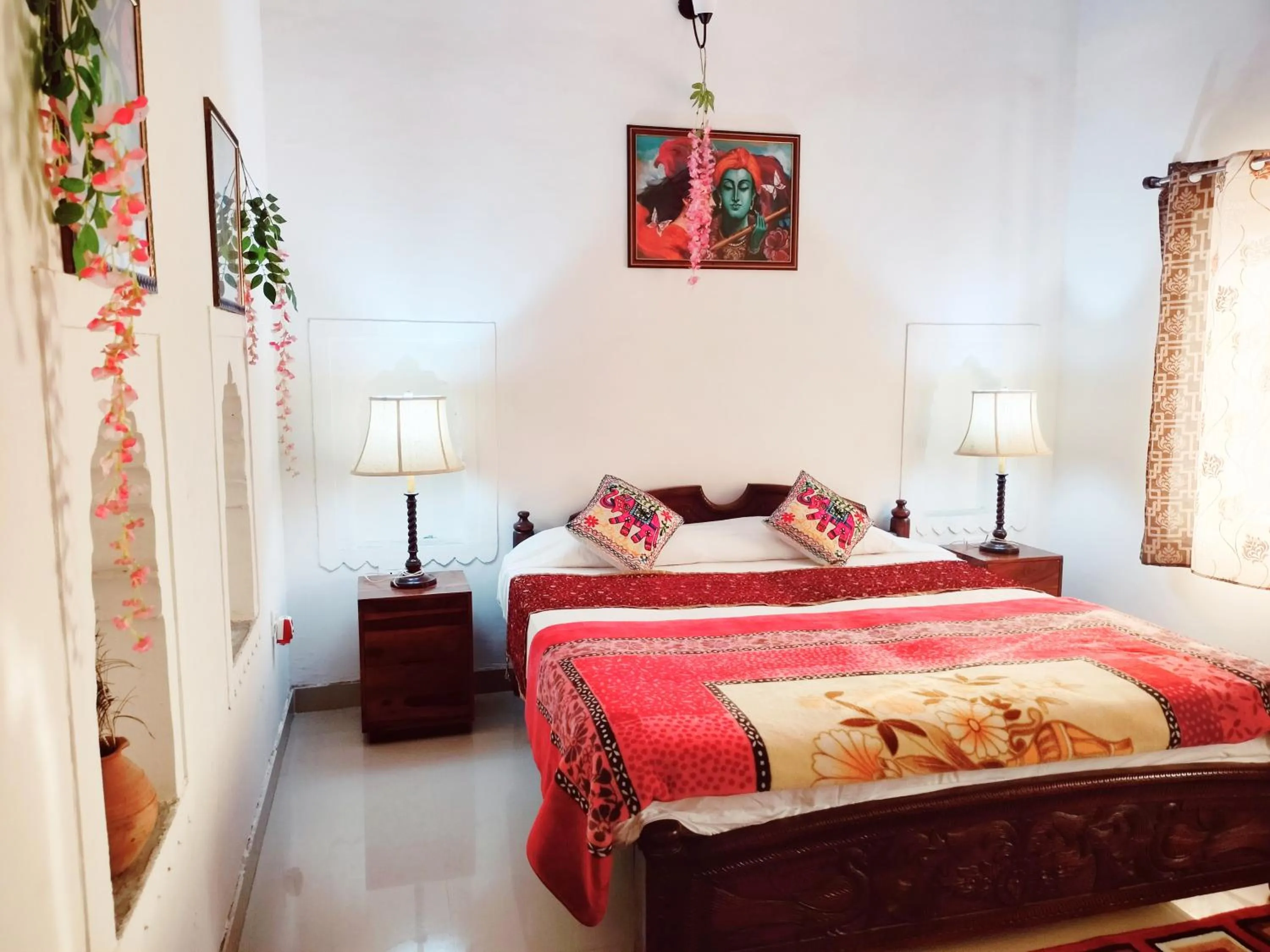 Bed in Hotel Mandawa Palace And Restaurent