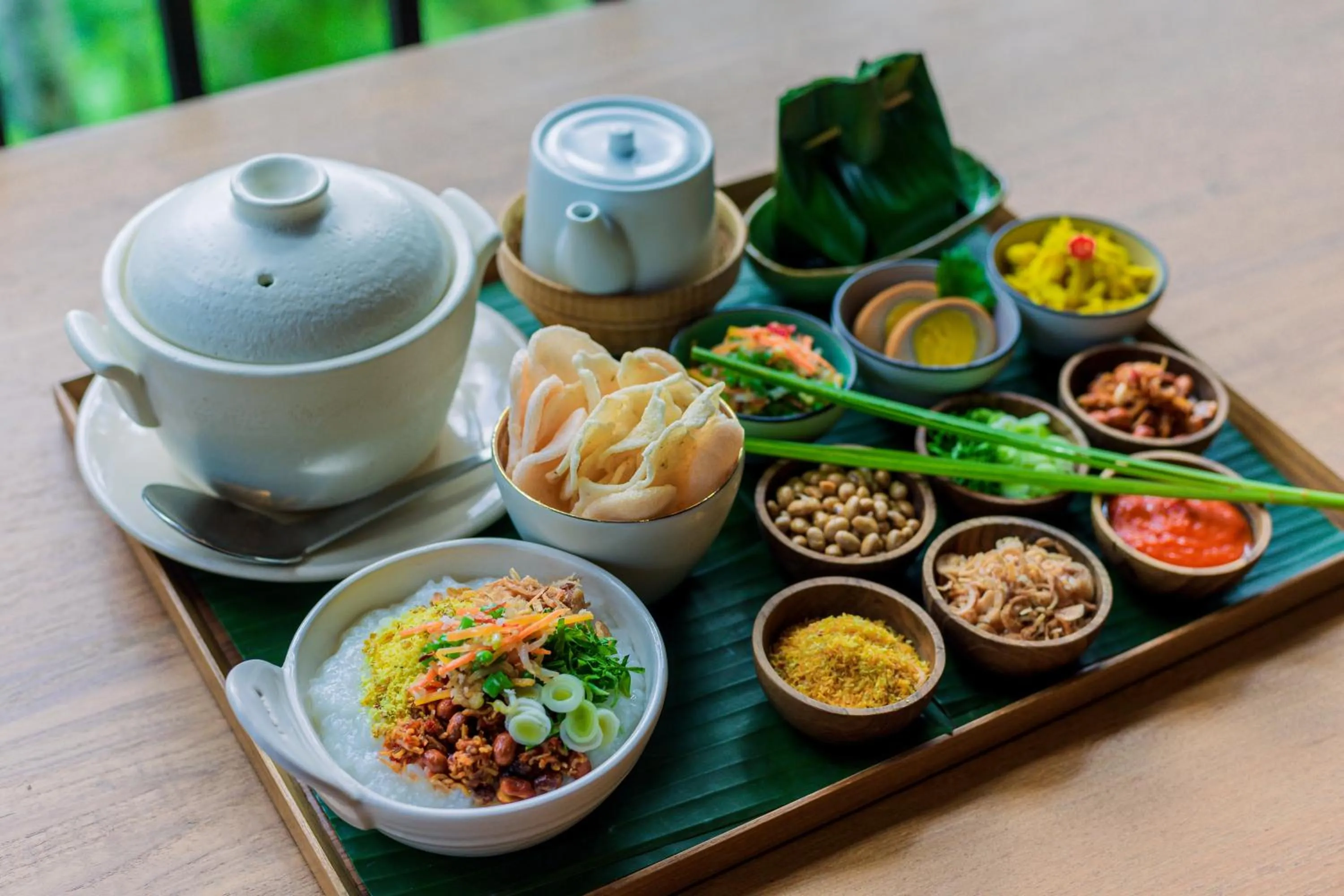 Asian breakfast in Hoshinoya Bali