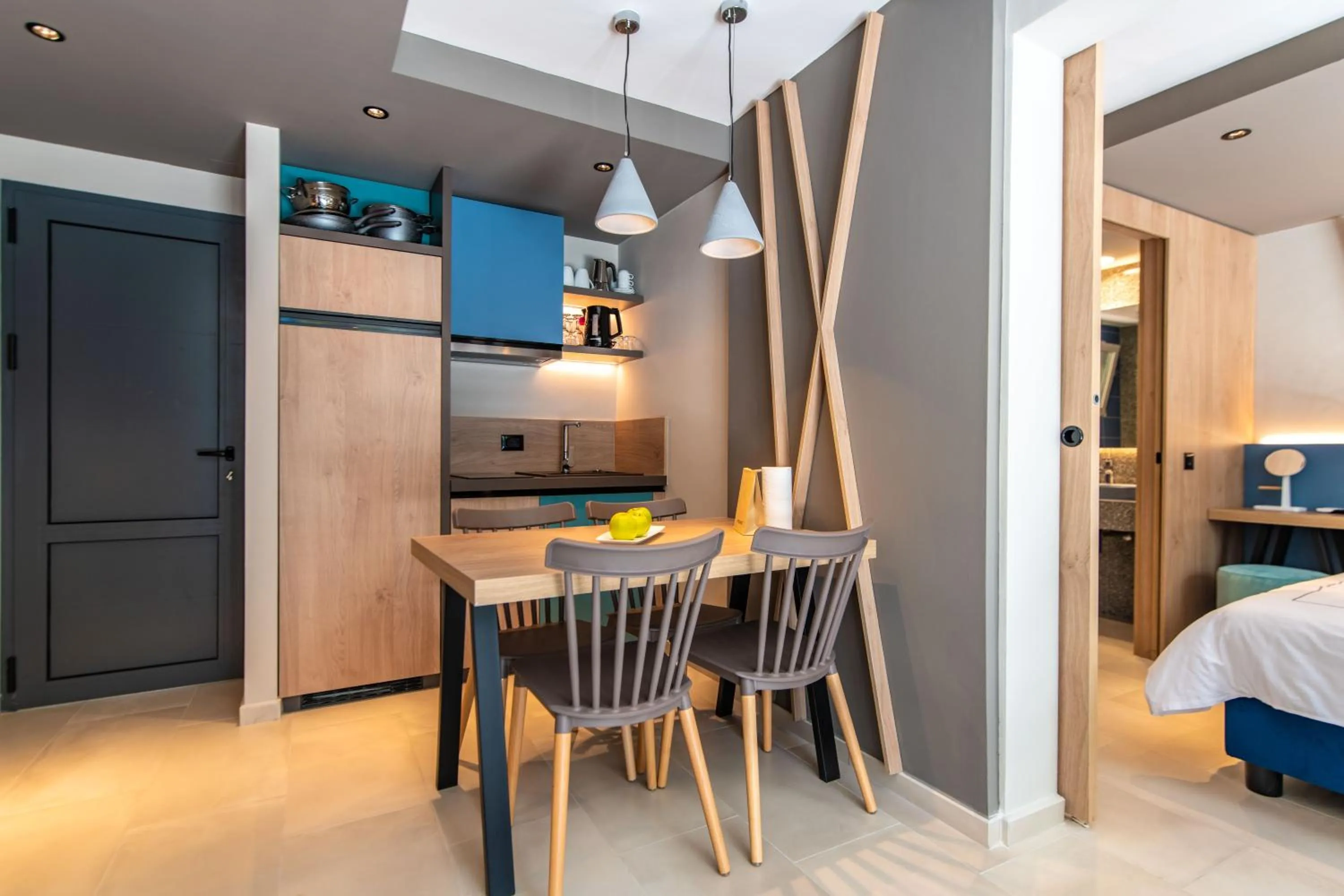 Kitchen or kitchenette, Bed in Arena Verudela Beach