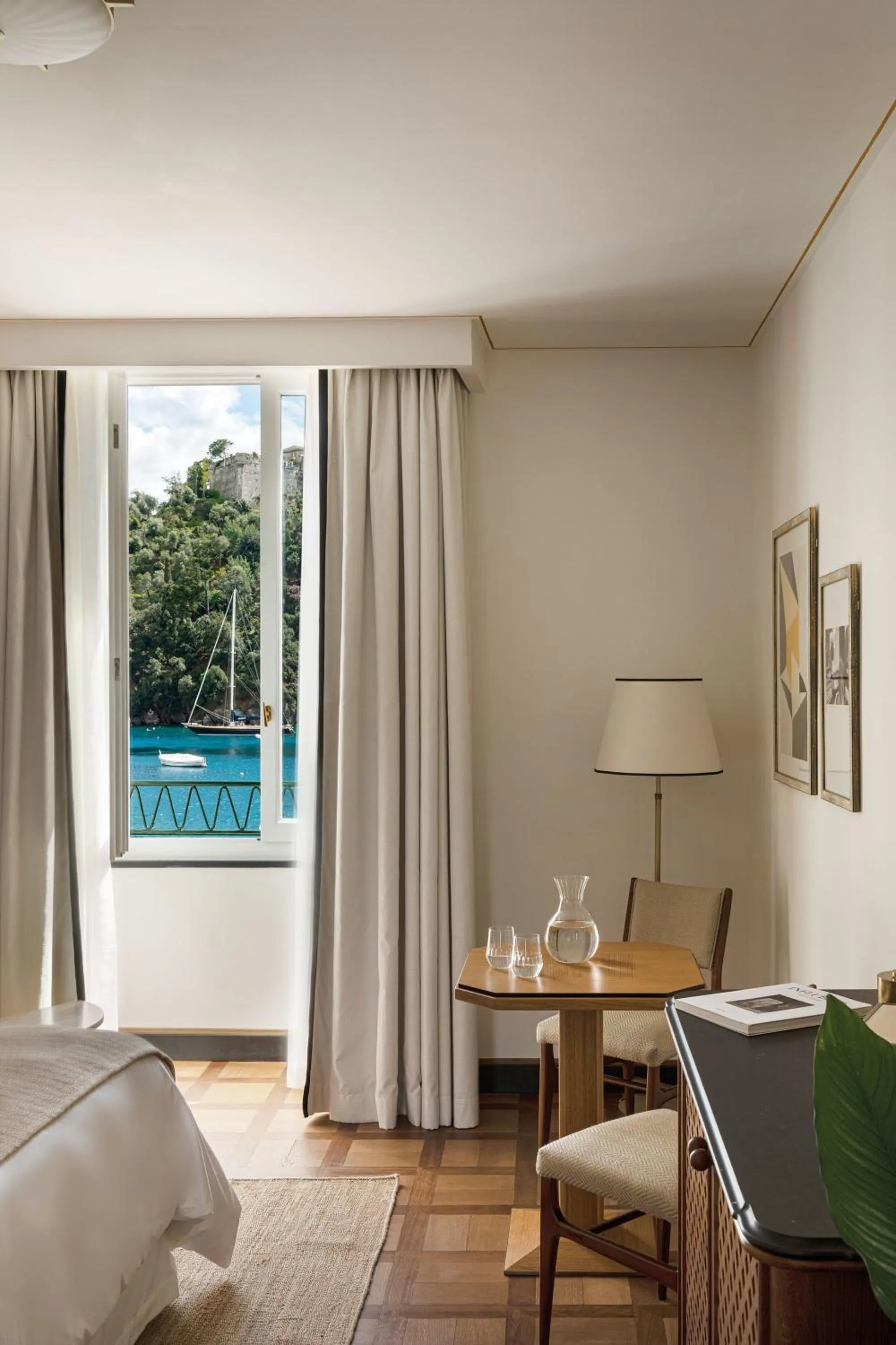 furniture, Bed in Splendido Mare, A Belmond Hotel, Portofino