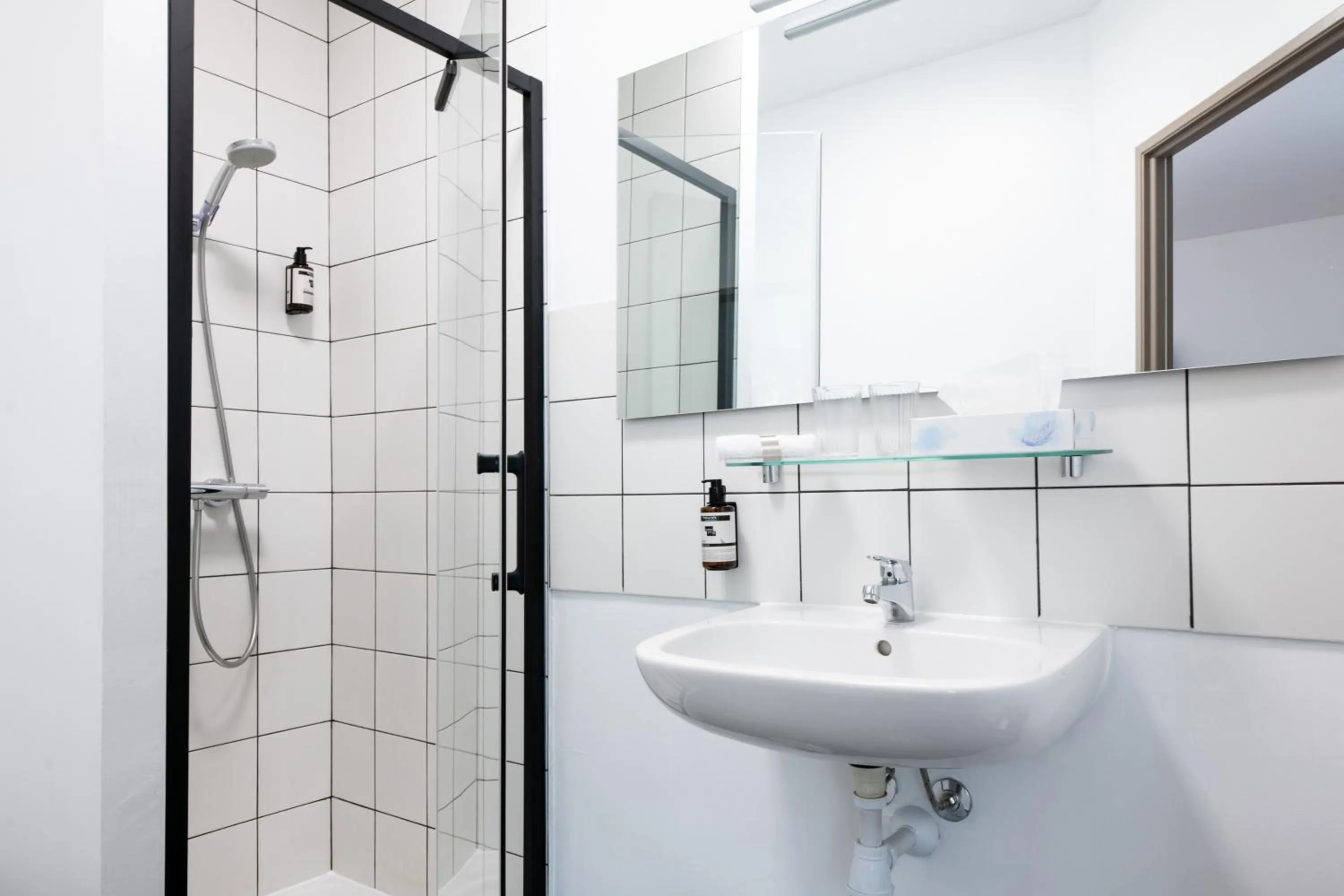 Shower, Bathroom in Hotel Txutxu-Mutxu