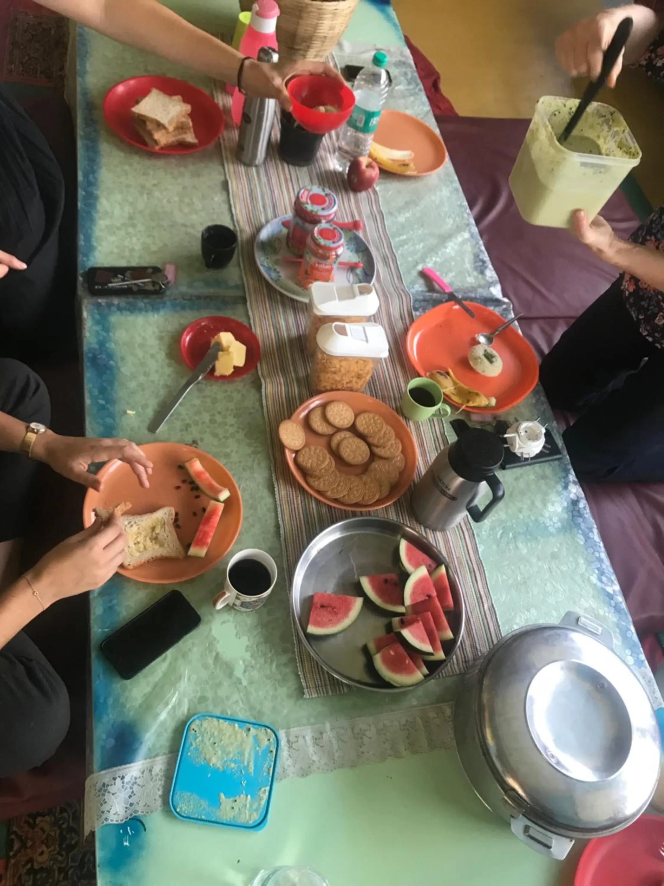 Breakfast in The Little Blue Window Hostel