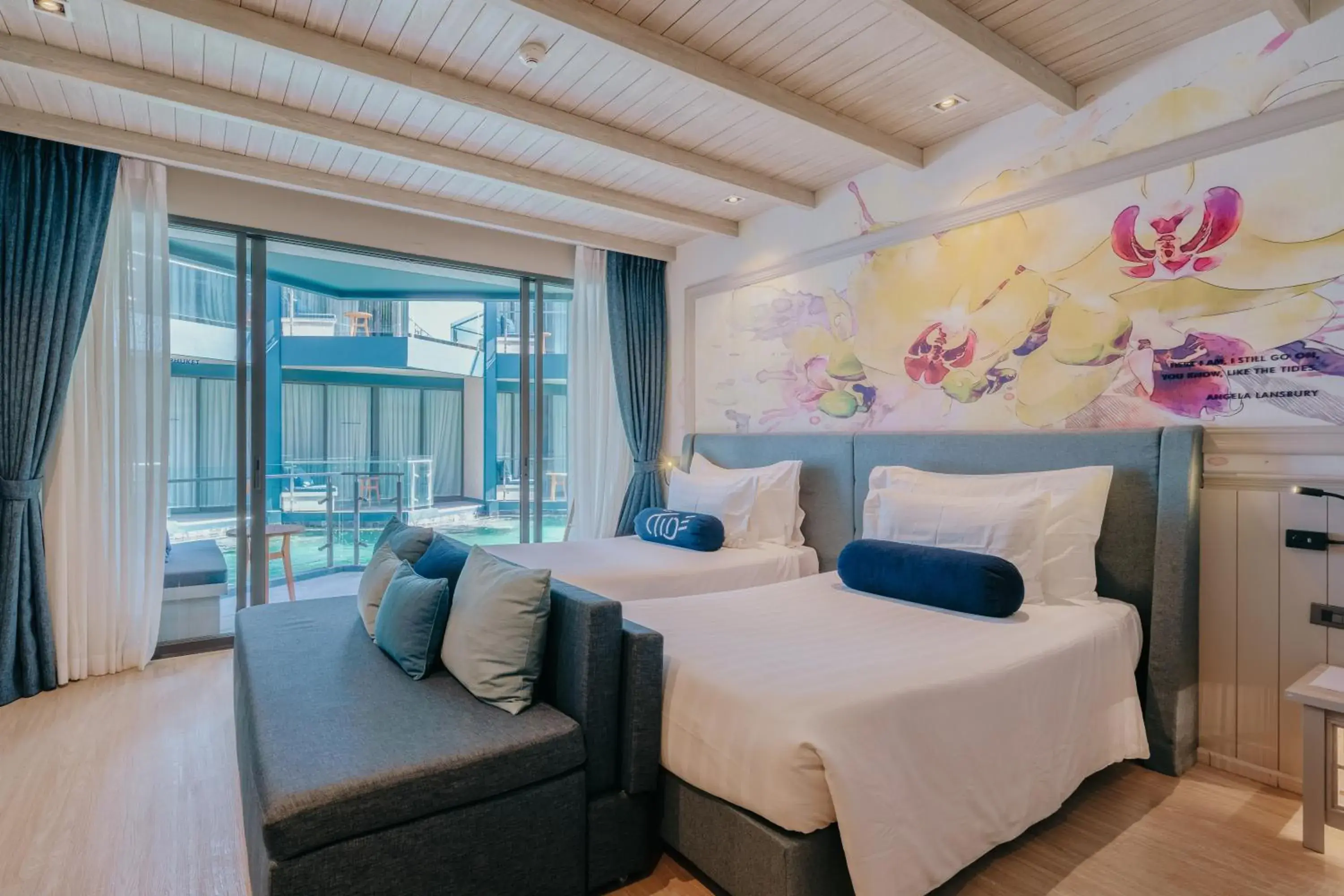 Twin Room with Pool View in Hotel Tide Phuket Beachfront Twin Room with Pool View in Hotel Tide Phuket Beachfront