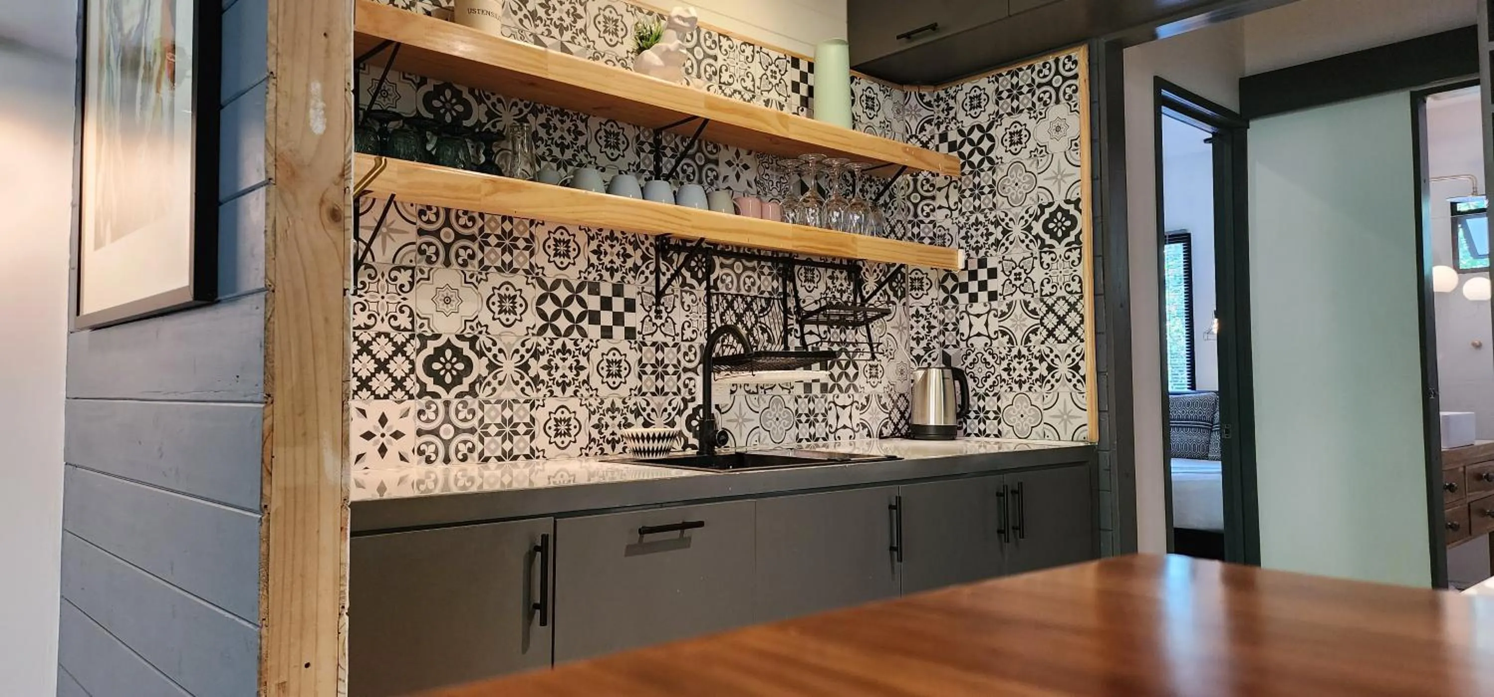 Kitchen or kitchenette in Boutique Hotel y Spa Tangara Azul