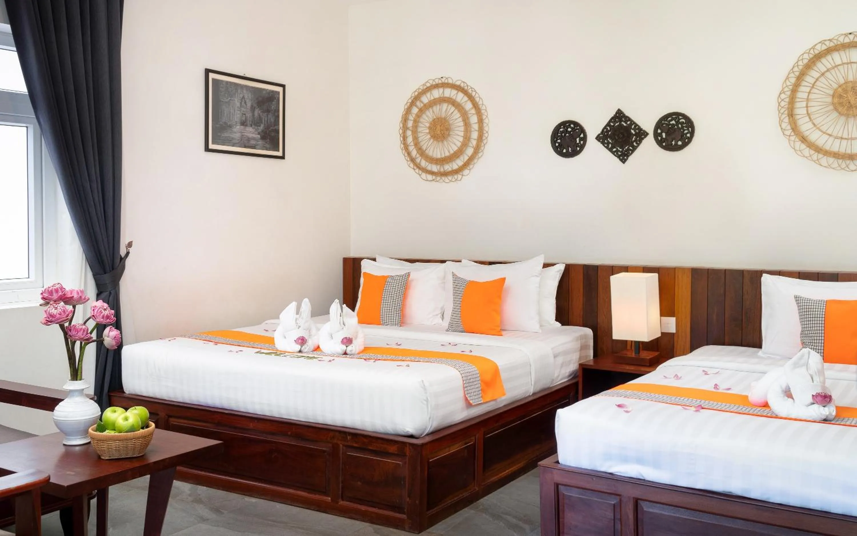 Bed in Indra Angkor Residence
