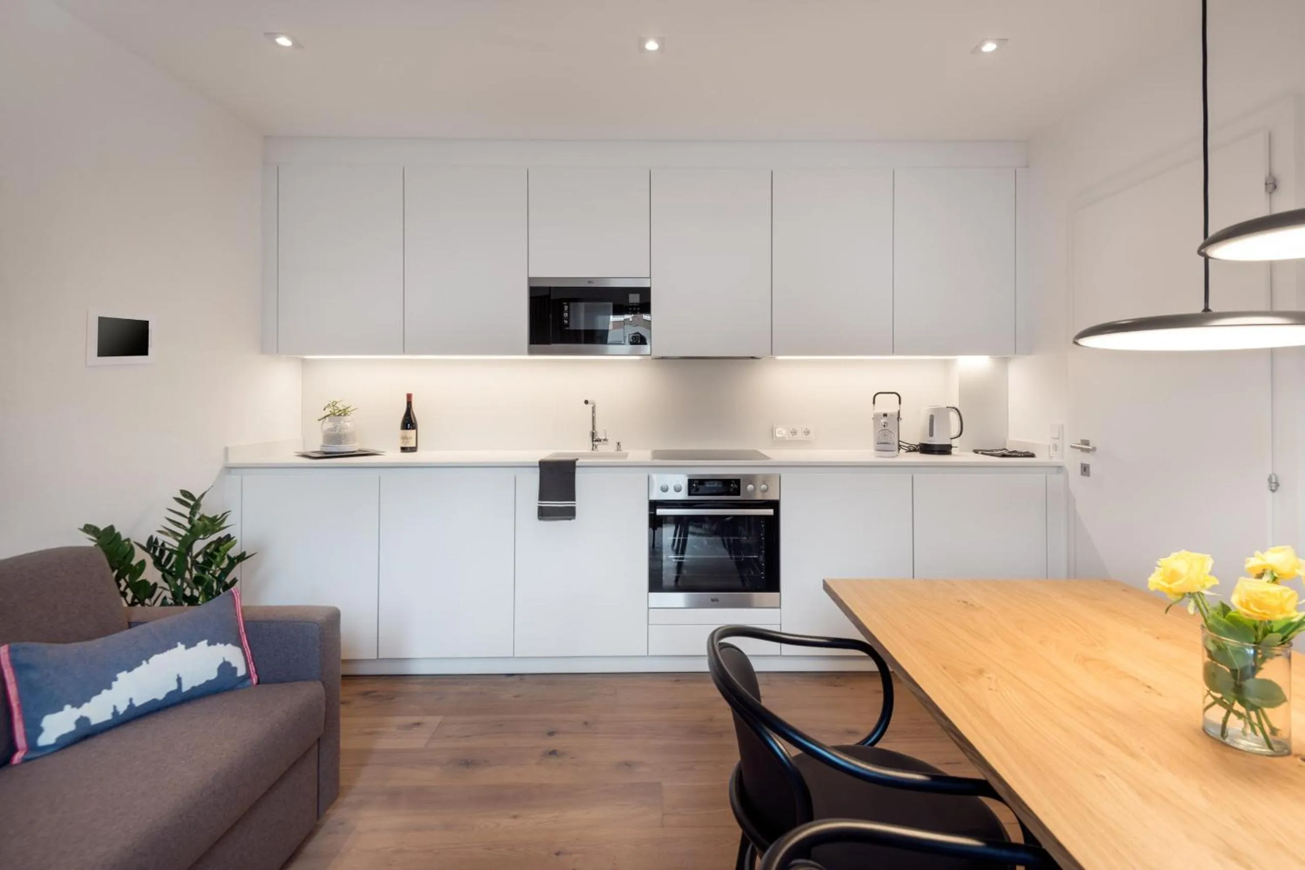 Kitchen or kitchenette in ride & relax Aparthotel Schwarz