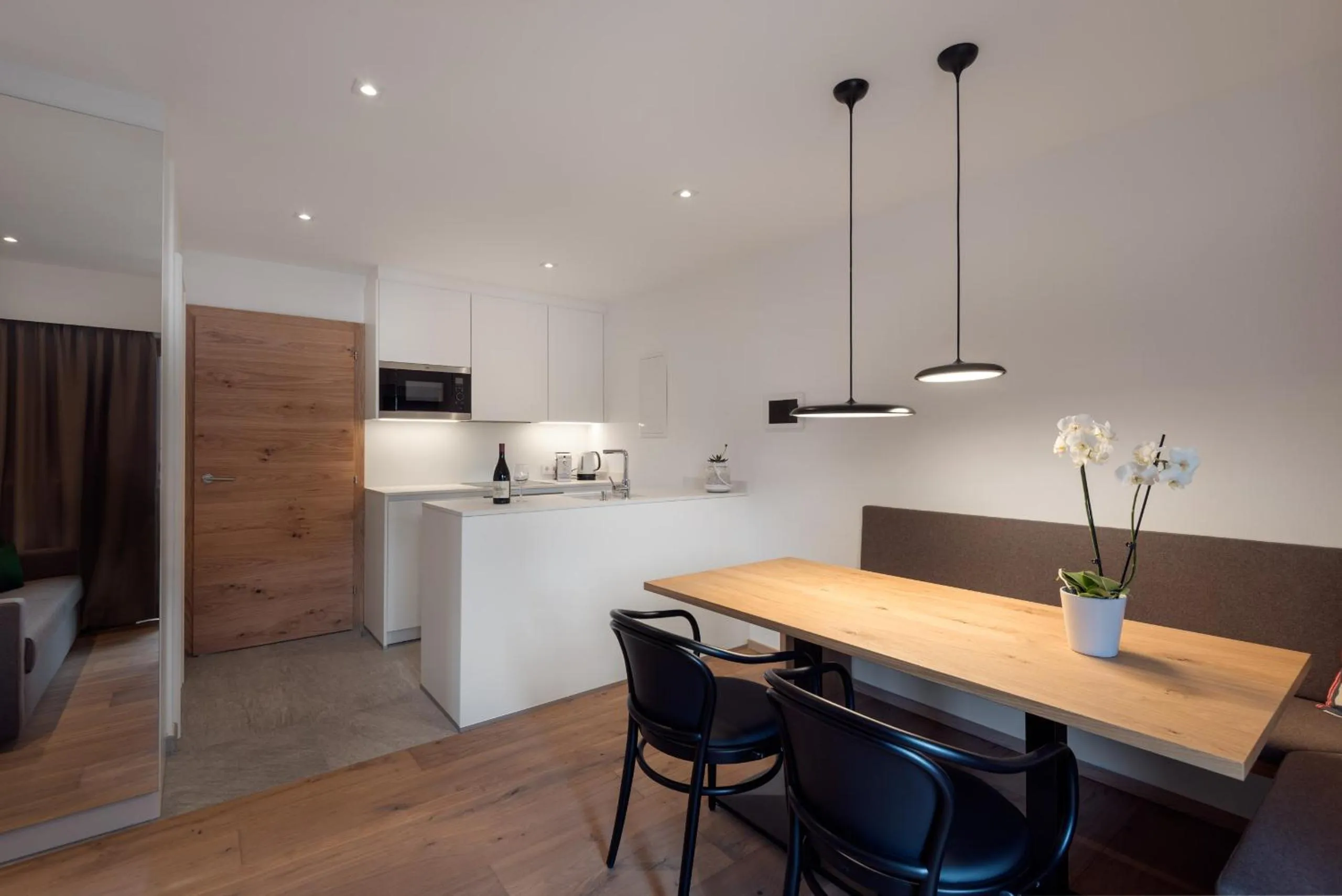 Kitchen or kitchenette in ride & relax Aparthotel Schwarz