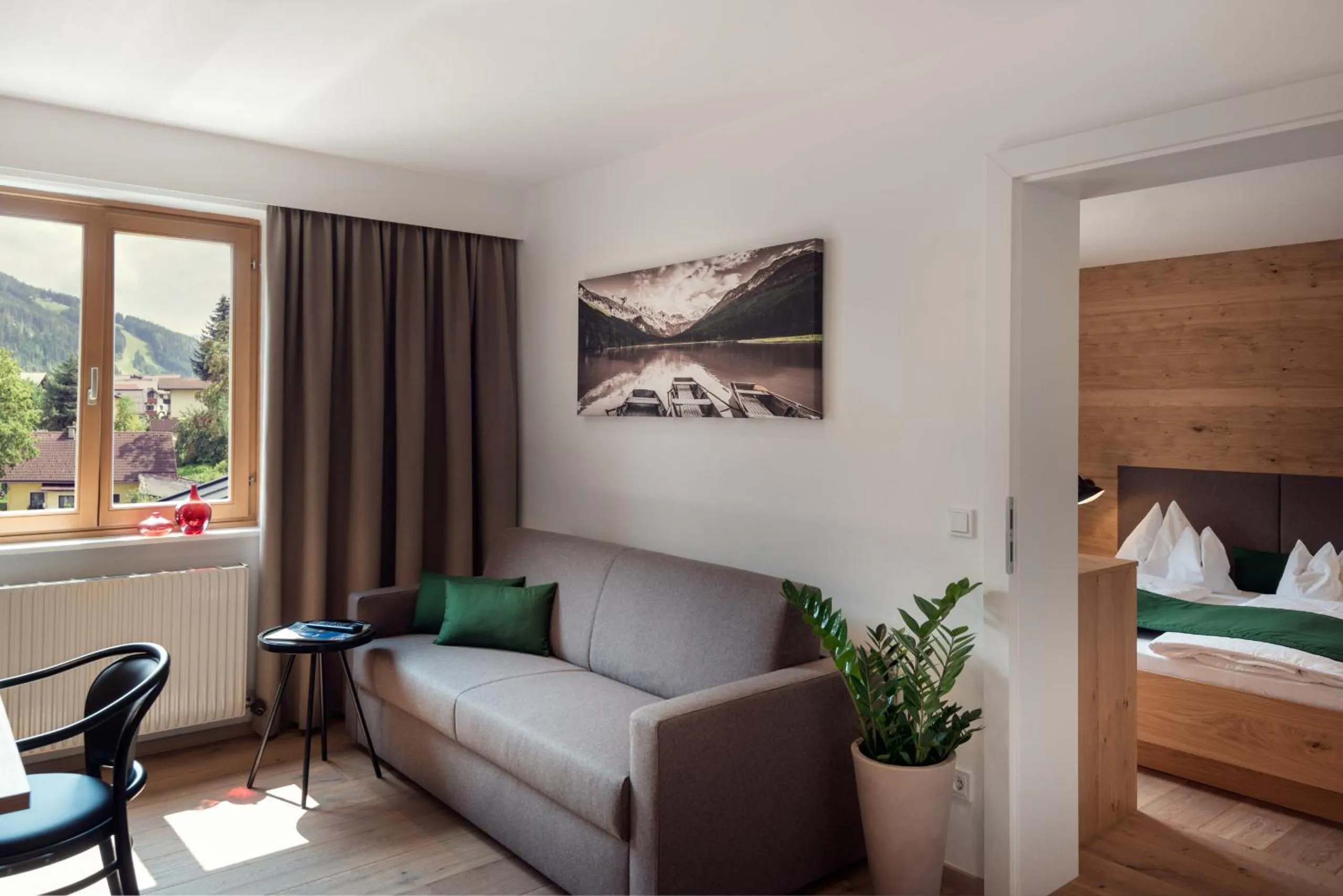 Living room, Bed in ride & relax Aparthotel Schwarz