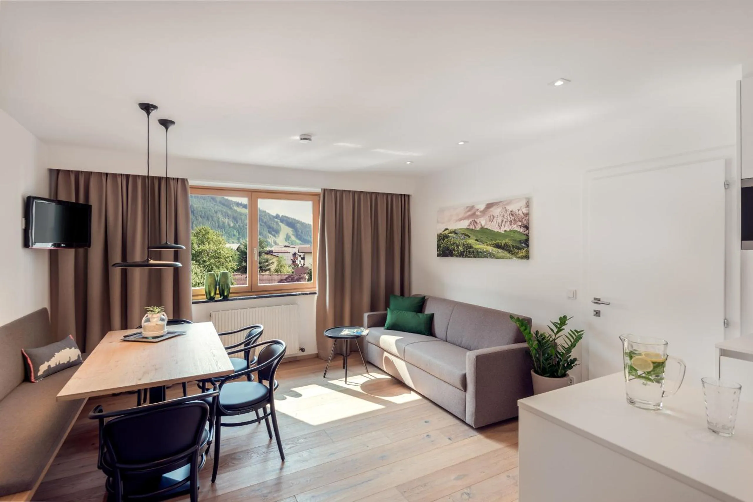 Kitchen or kitchenette in ride & relax Aparthotel Schwarz