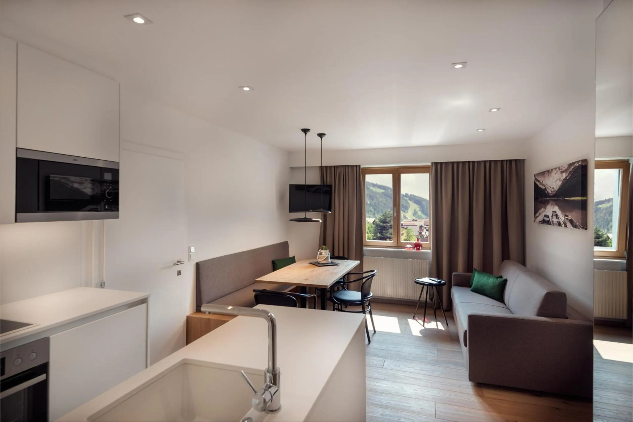 Kitchen or kitchenette in ride & relax Aparthotel Schwarz